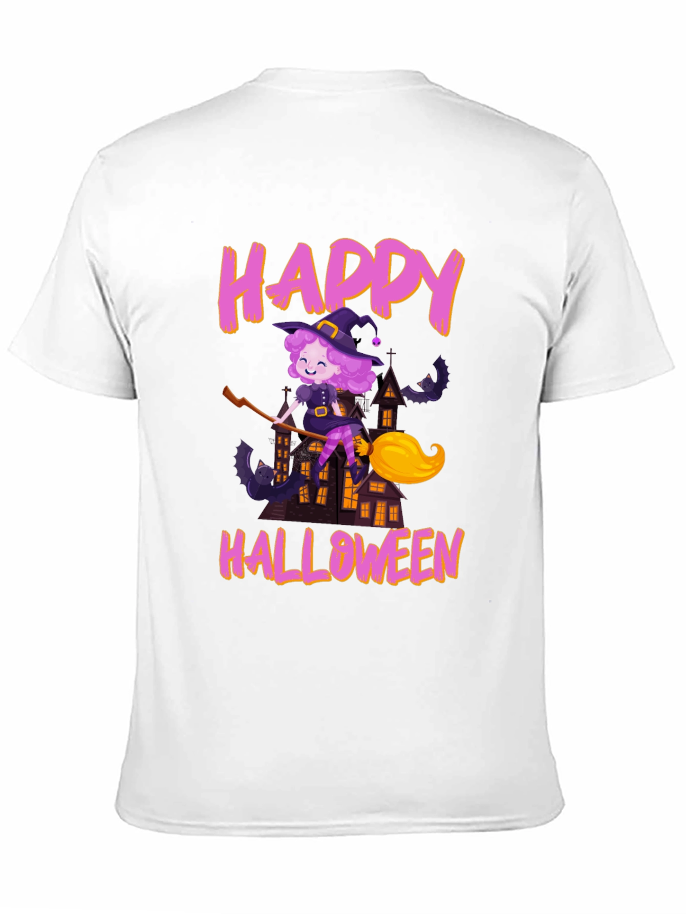Black Happy Halloween Witch T-Shirt view 11