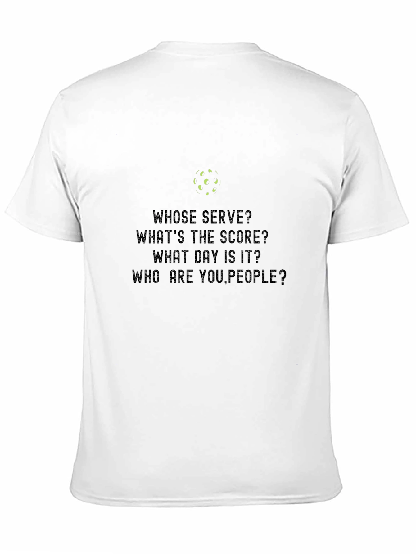 Black Pickleball Fan T-Shirt: Whose Serve? view 11