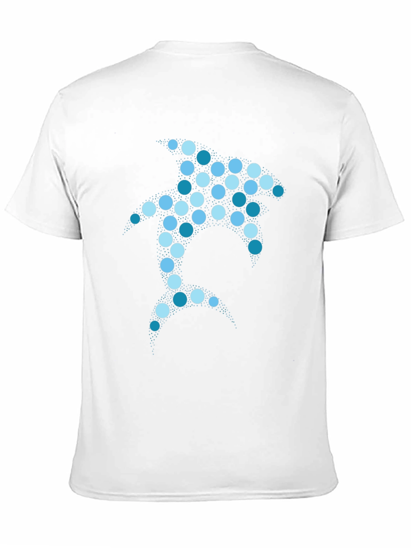 Black Geometric Shark Graphic T-Shirt - Black Cotton Blend view 11