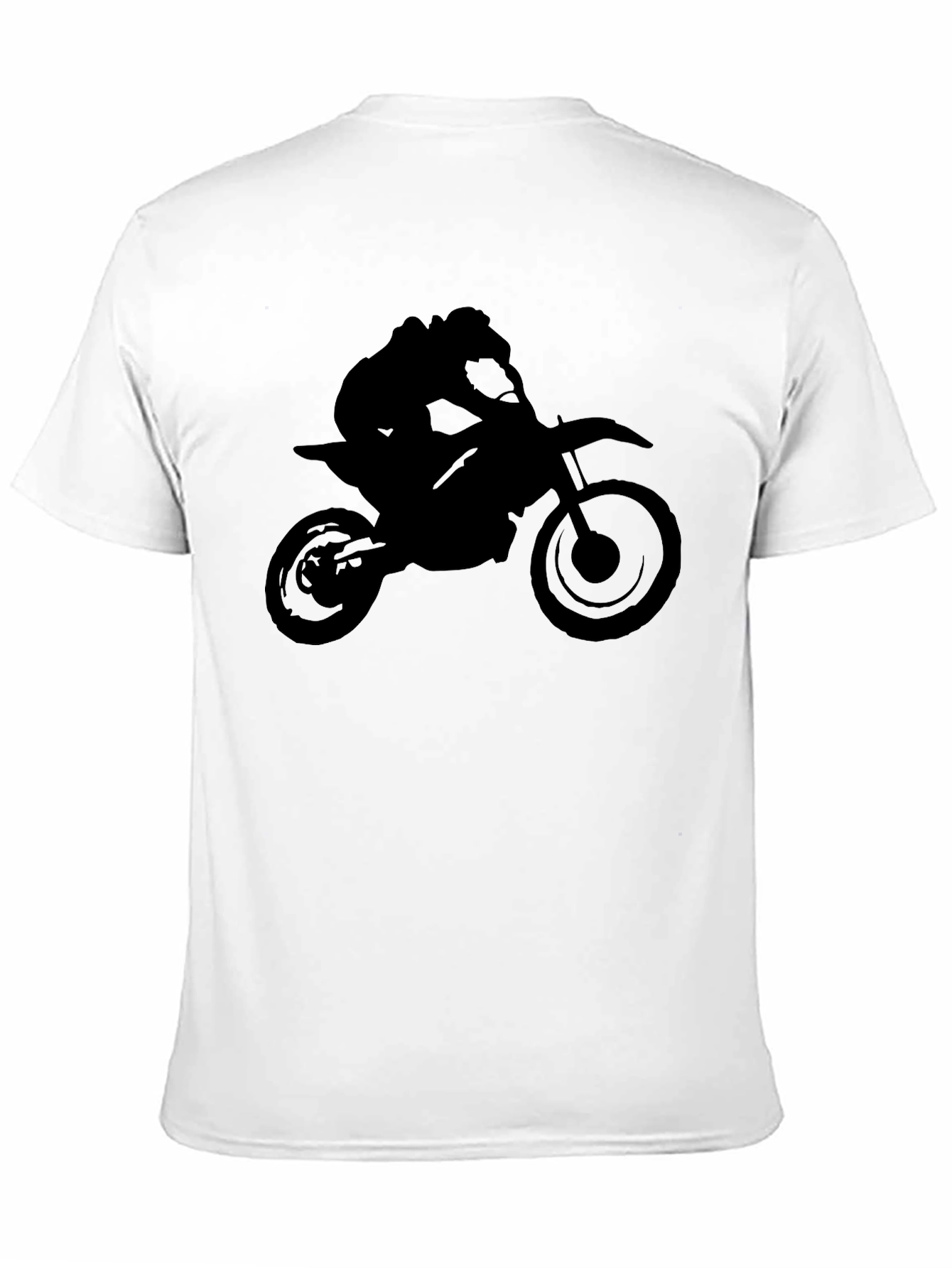 Black Motorcycle Rider Graphic Tee - Black Cotton Blend view 11
