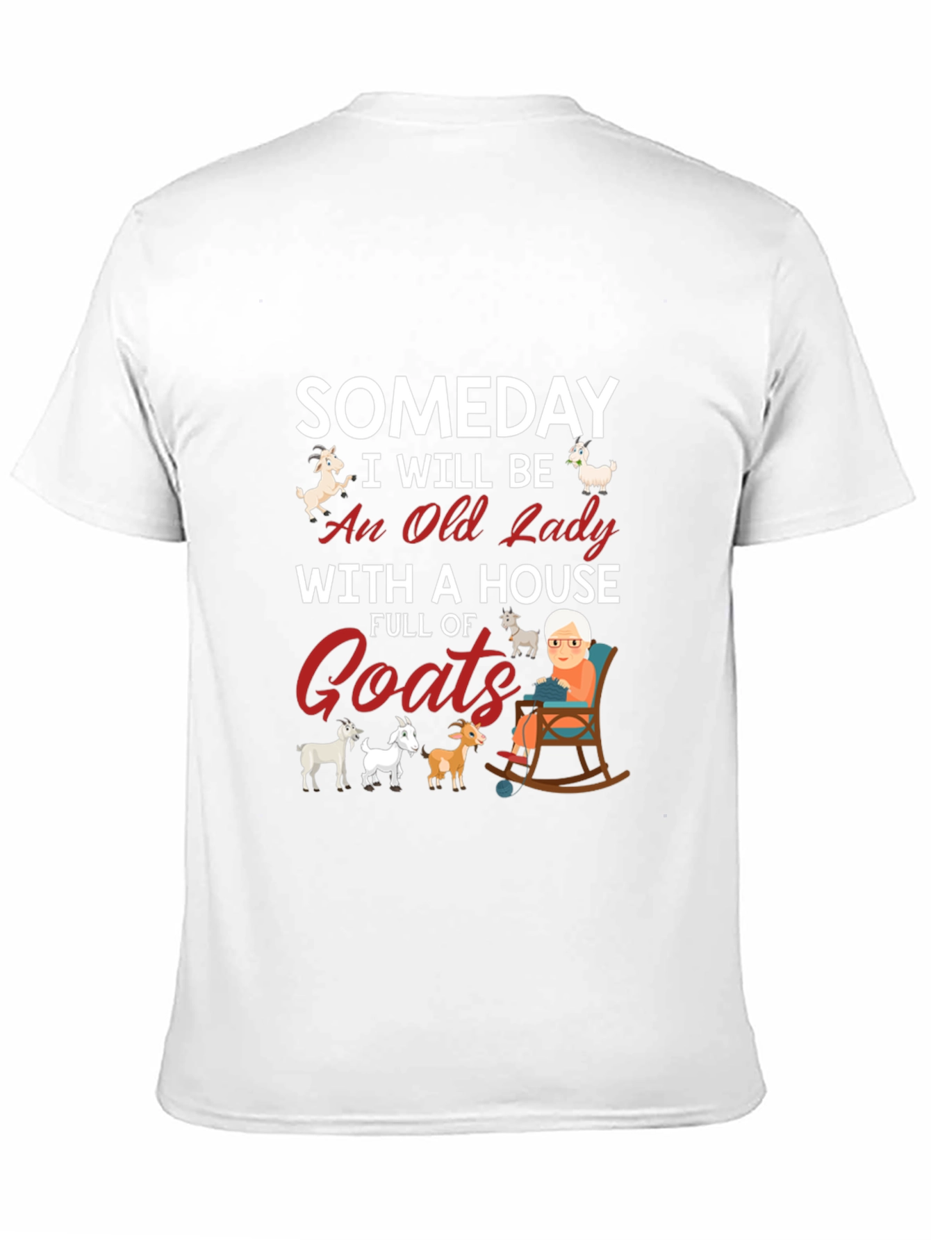 Black Someday Old Lady Goats T-Shirt view 11