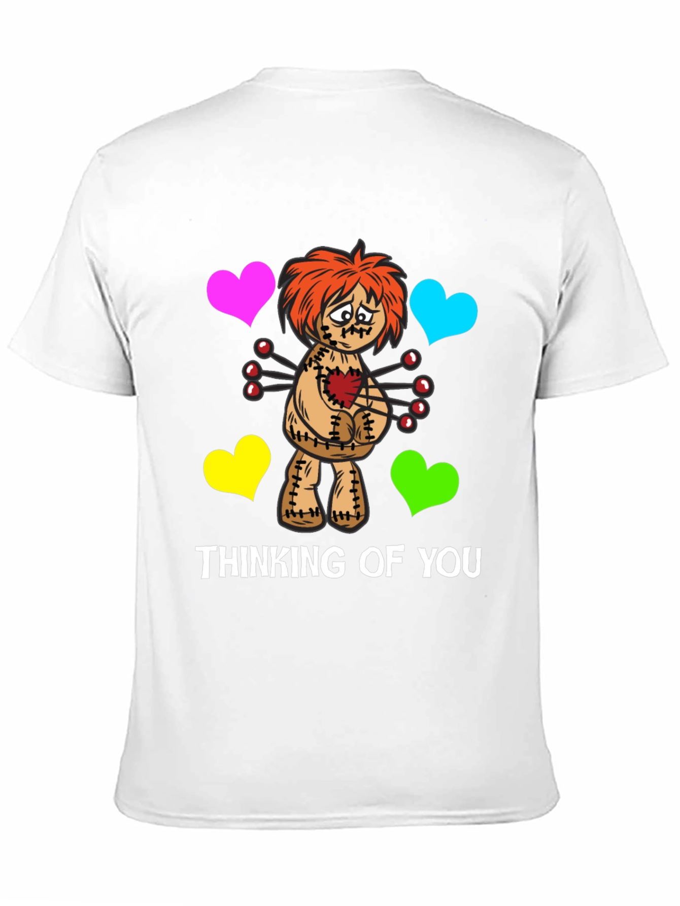 Black Thinking of You Voodoo Doll Graphic T-Shirt view 11