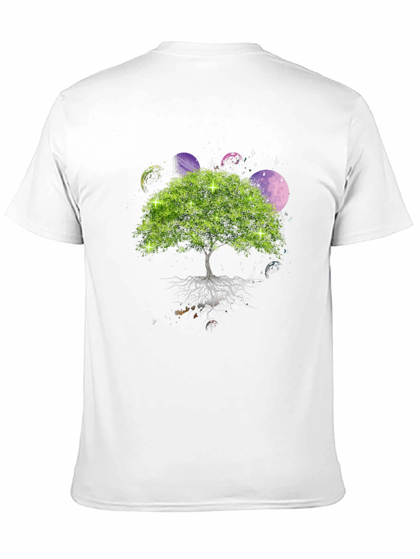 Black Tree of Life Planets Graphic Tee - Men's Black T-Shirt view 11