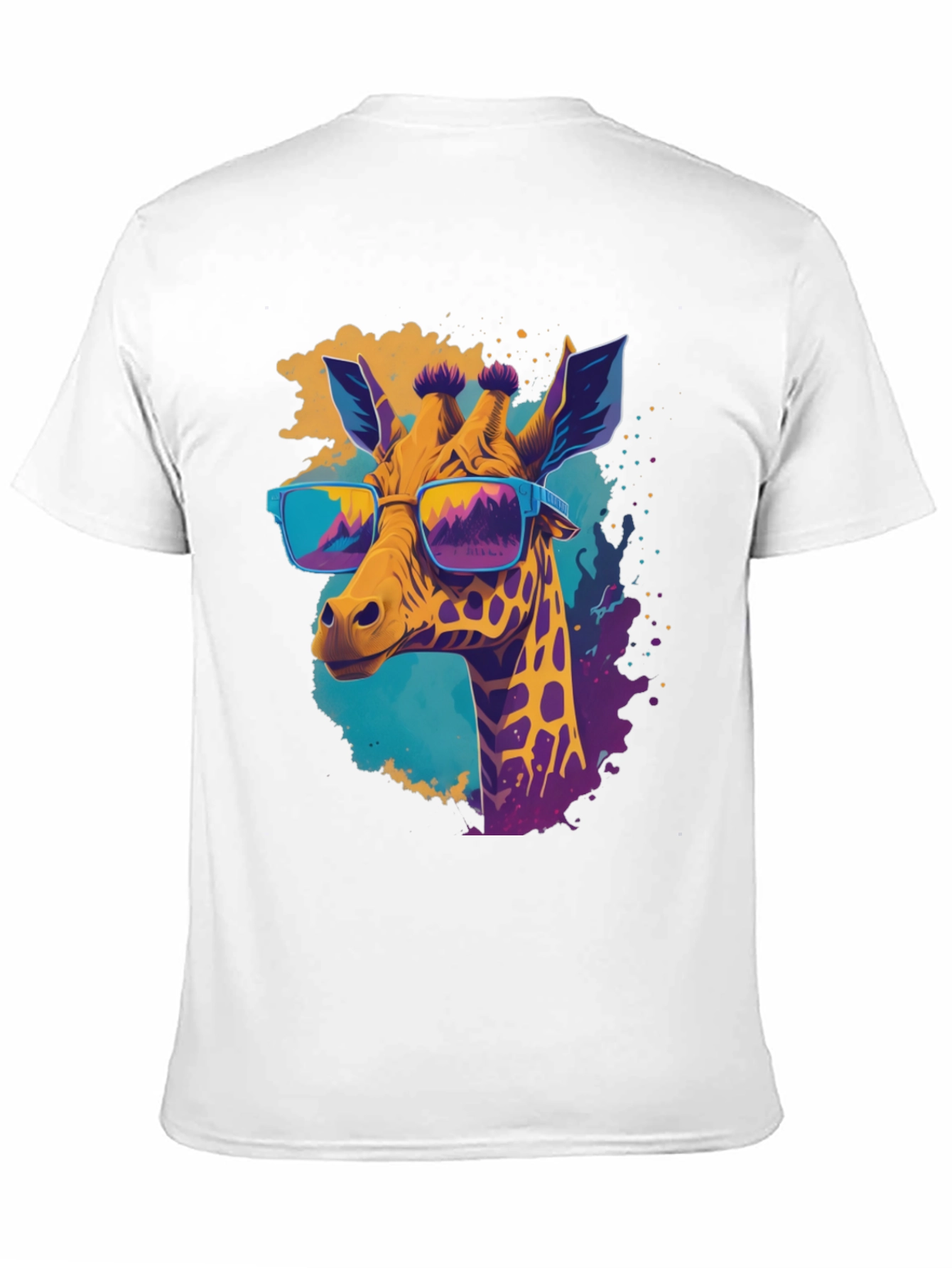 Black Cool Giraffe Graphic Tee - Stylish Men's Black T-Shirt view 11