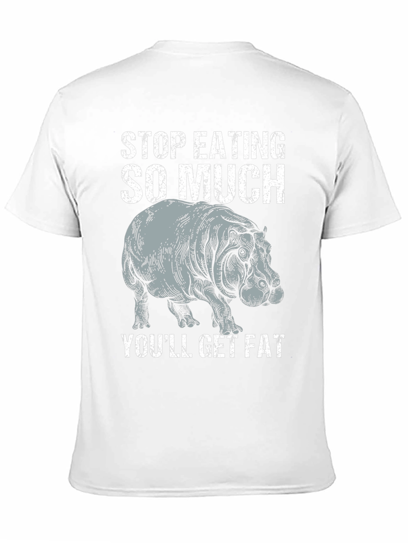 Black Stop Eating So Much Hippo Graphic T-Shirt view 11