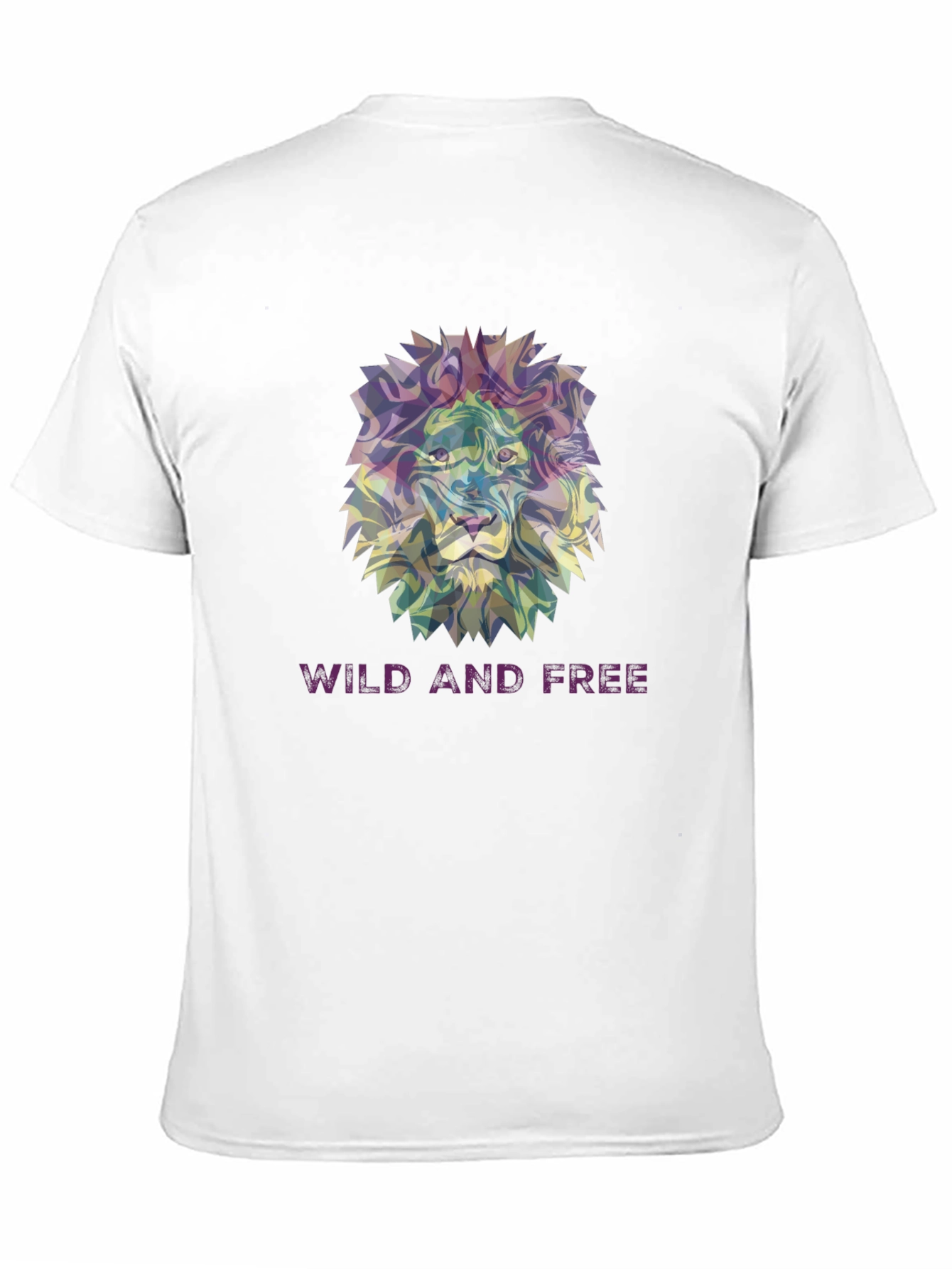 Black Wild and Free Lion Graphic Tee - Black Cotton T-Shirt view 11