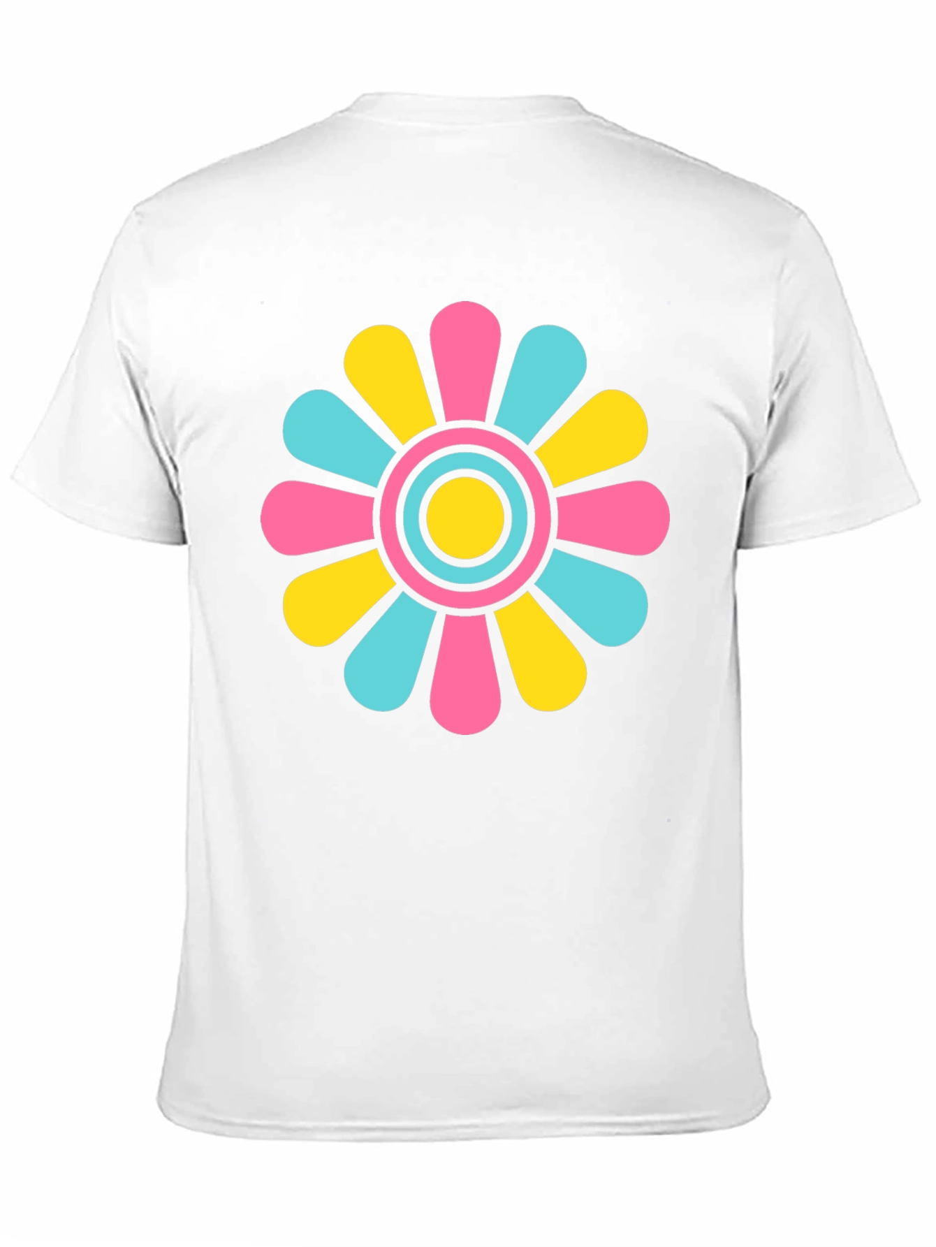 Black Retro Flower Power T-Shirt - Black Cotton Blend view 11