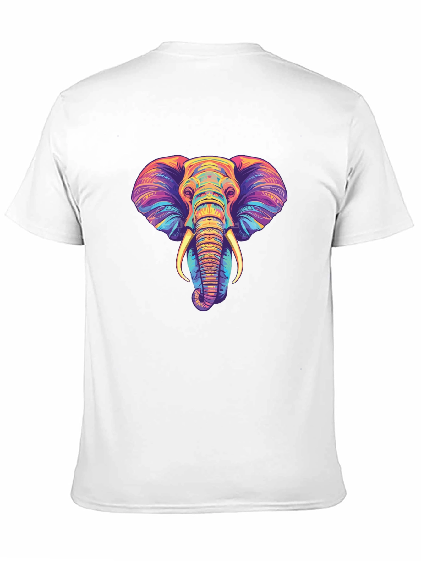 Black Vibrant Elephant Graphic Tee - Unisex Black T-Shirt view 11
