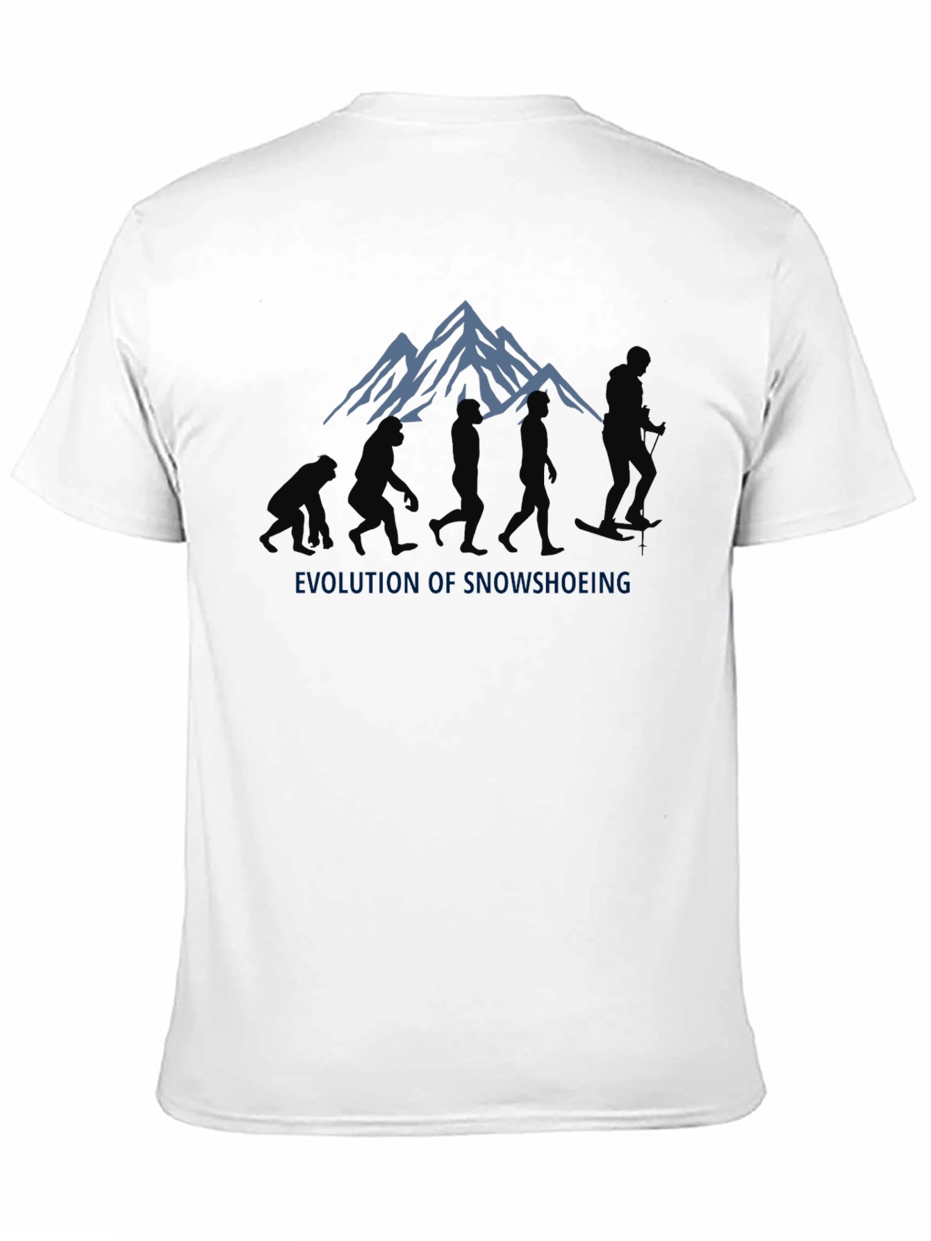 Black Evolution of Snowshoeing Black Graphic Tee view 11