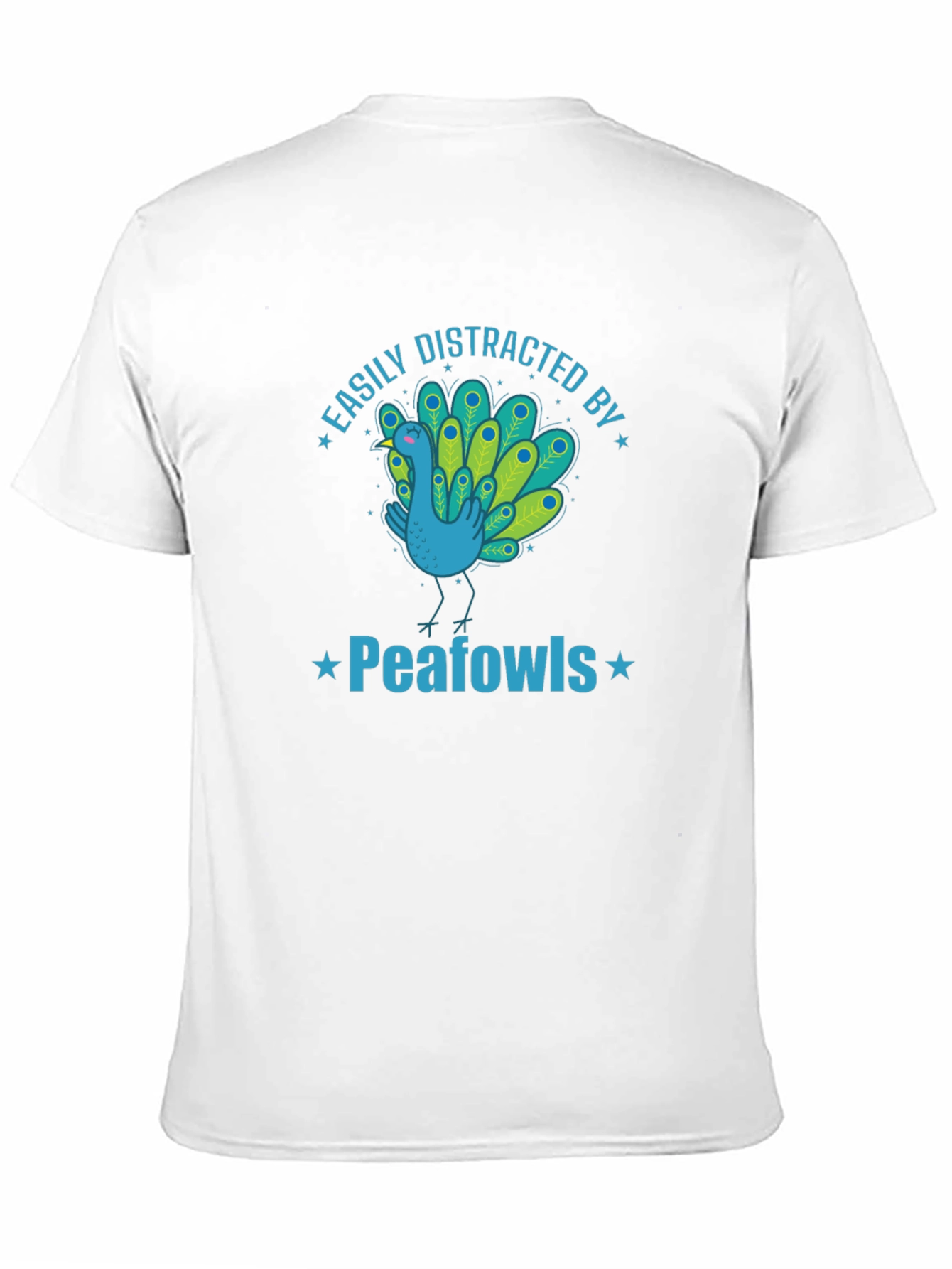 Black Easily Distracted By Peafowls Graphic T-Shirt view 11