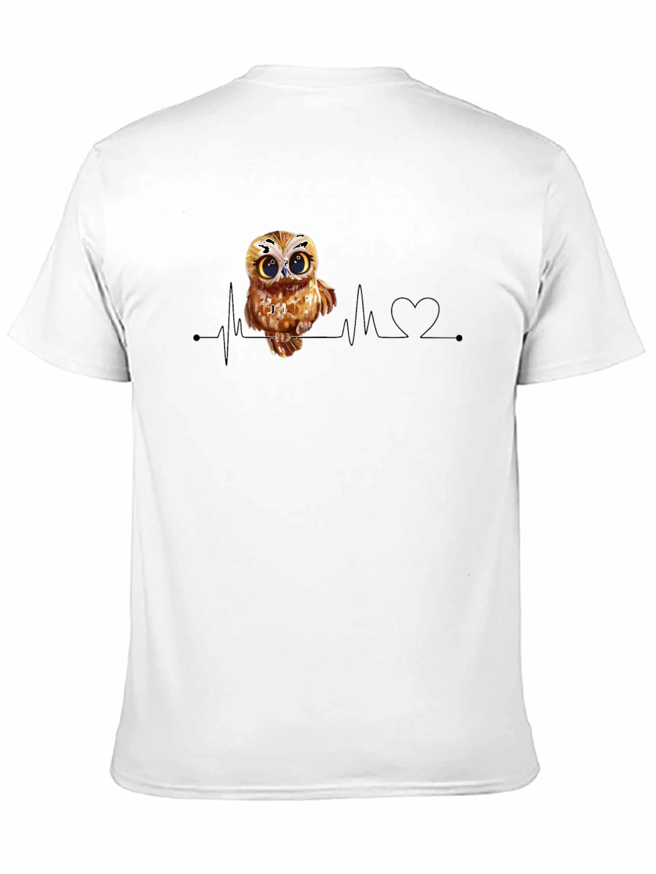 Black Owl Heartbeat Black T-Shirt view 11