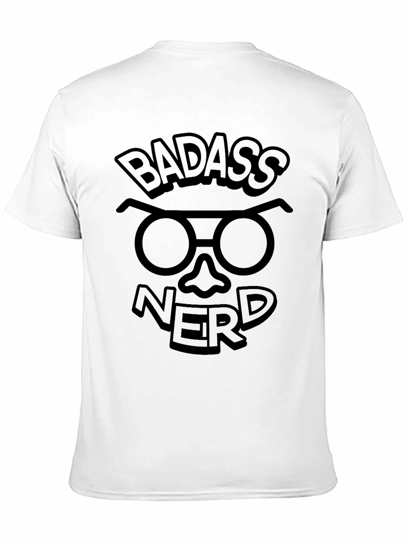 Black Badass Nerd Graphic Tee - Black Cotton T-Shirt view 11