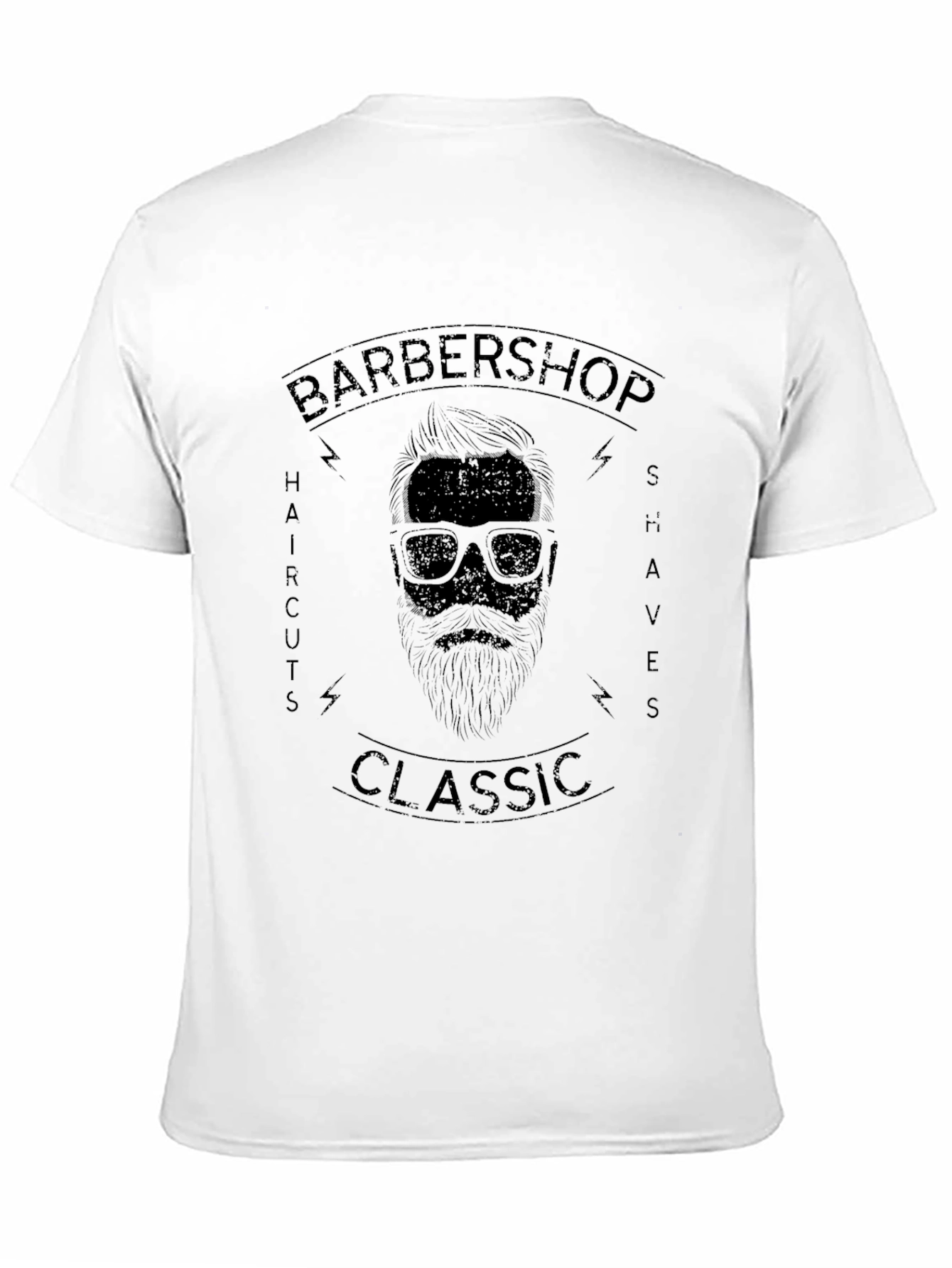 Black Classic Barbershop Tee - Haircuts & Shaves view 11