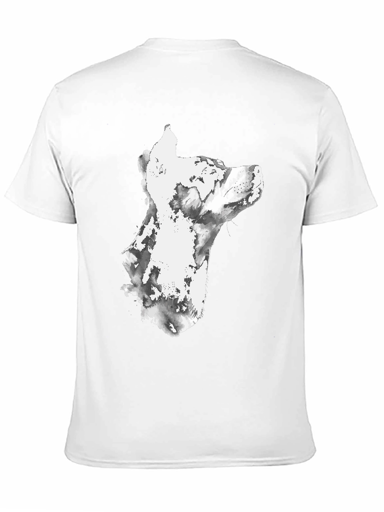 Black Dog Watercolor Graphic Print Black T-Shirt view 11