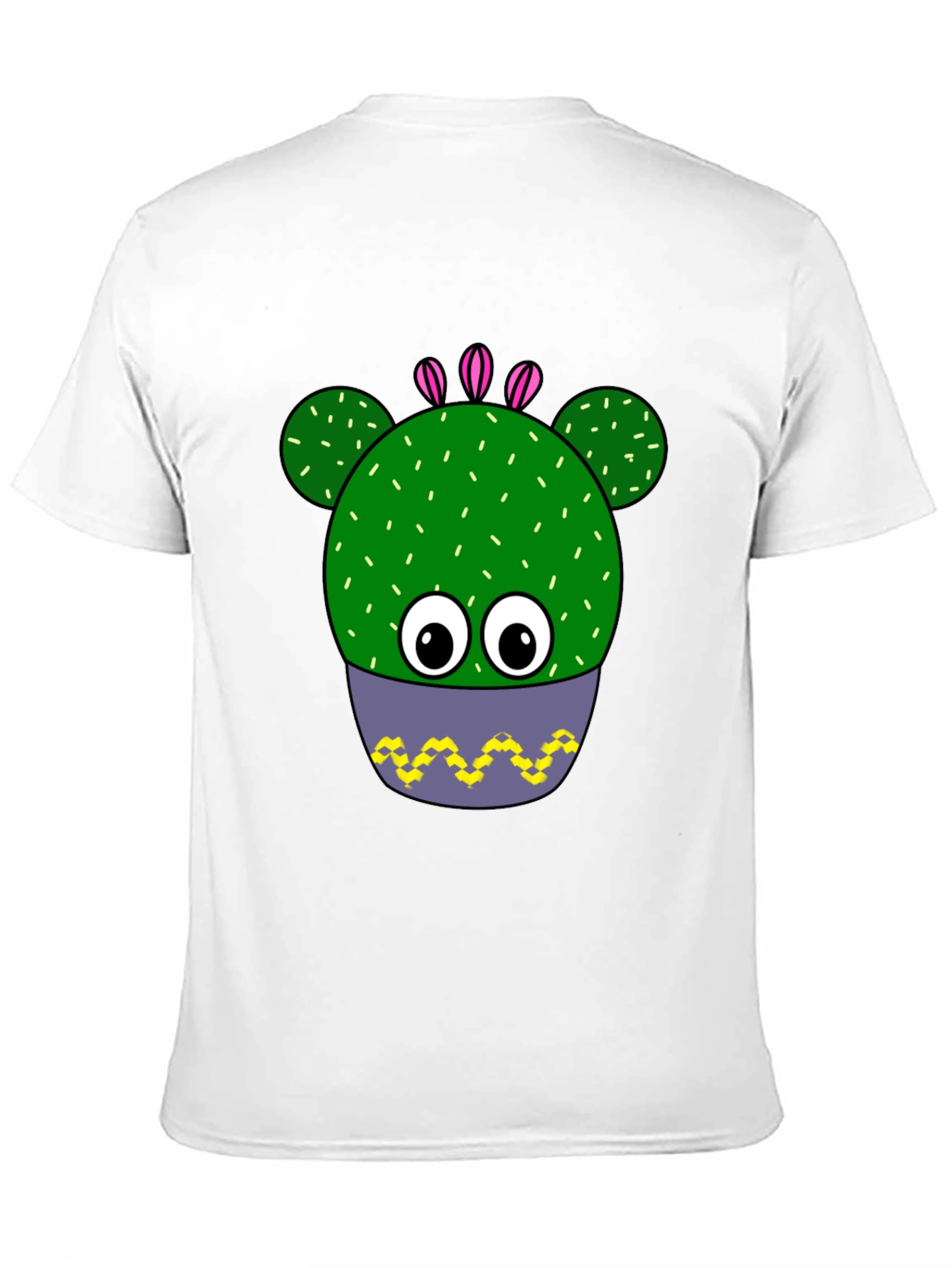 Black Funny Cactus Plant Graphic Print T-Shirt view 11