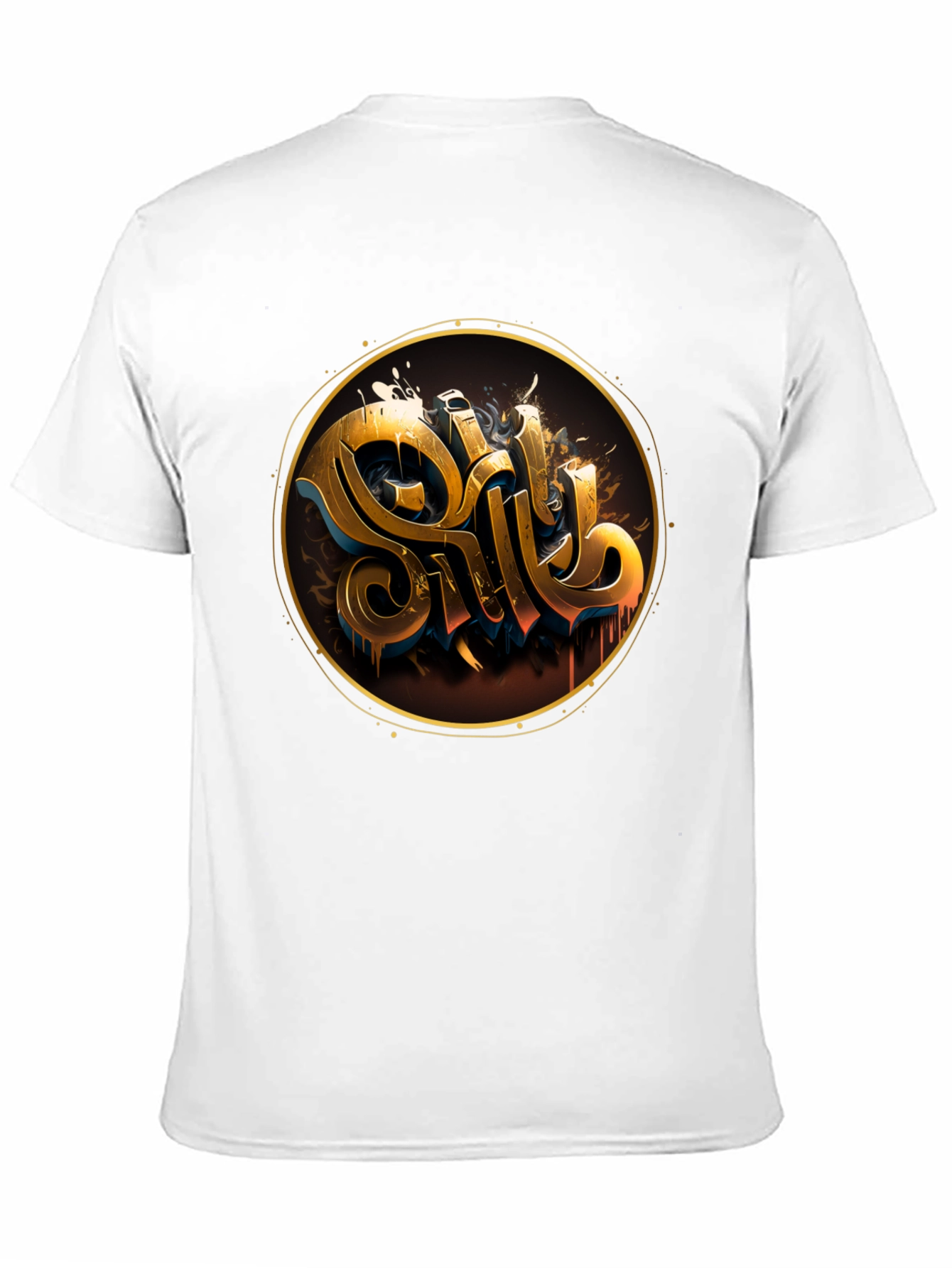 Black Gold Letter Graphic Black Tee - Stylish Casual Wear view 11