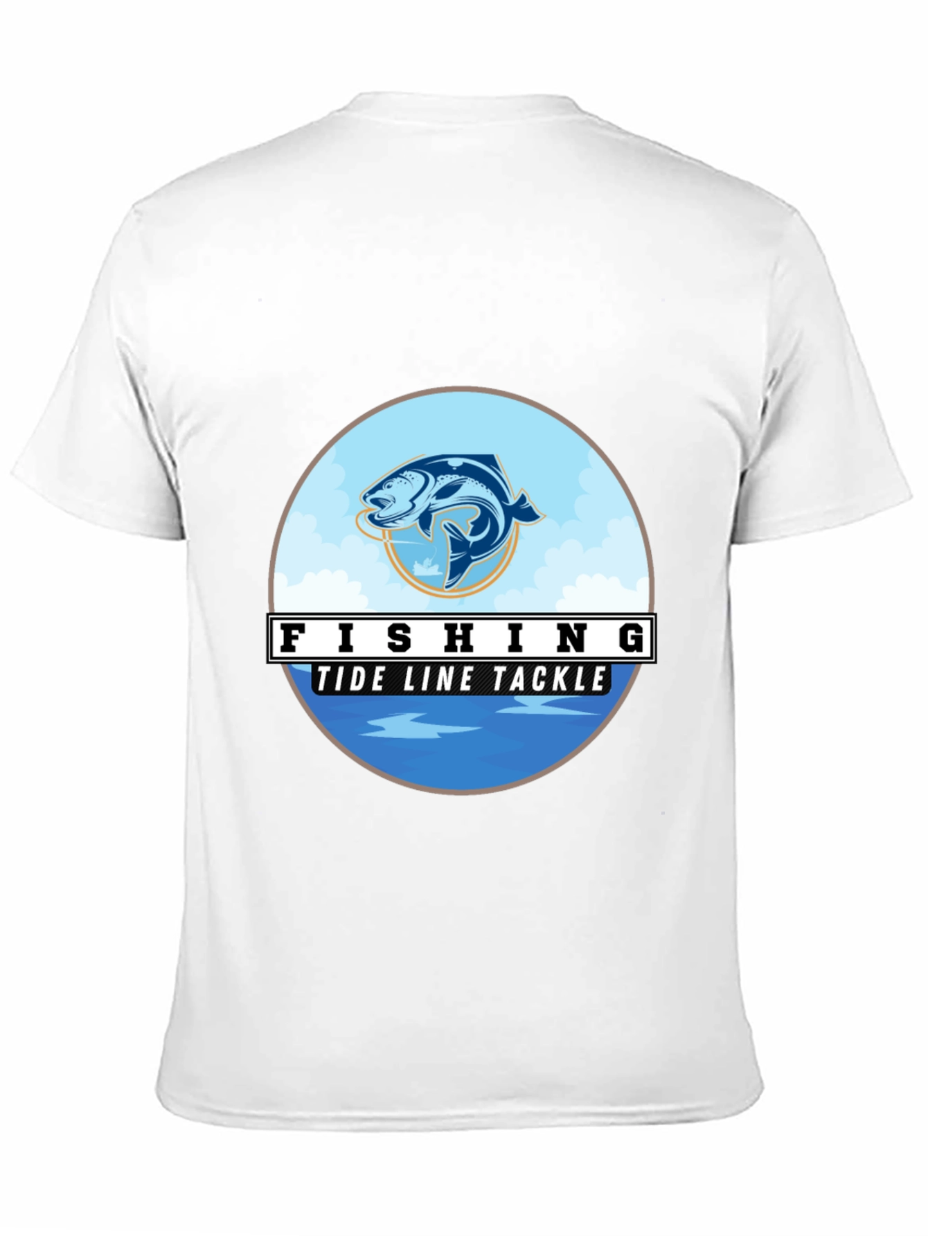 Black Fishing Tide Line Tackle Graphic T-Shirt view 11