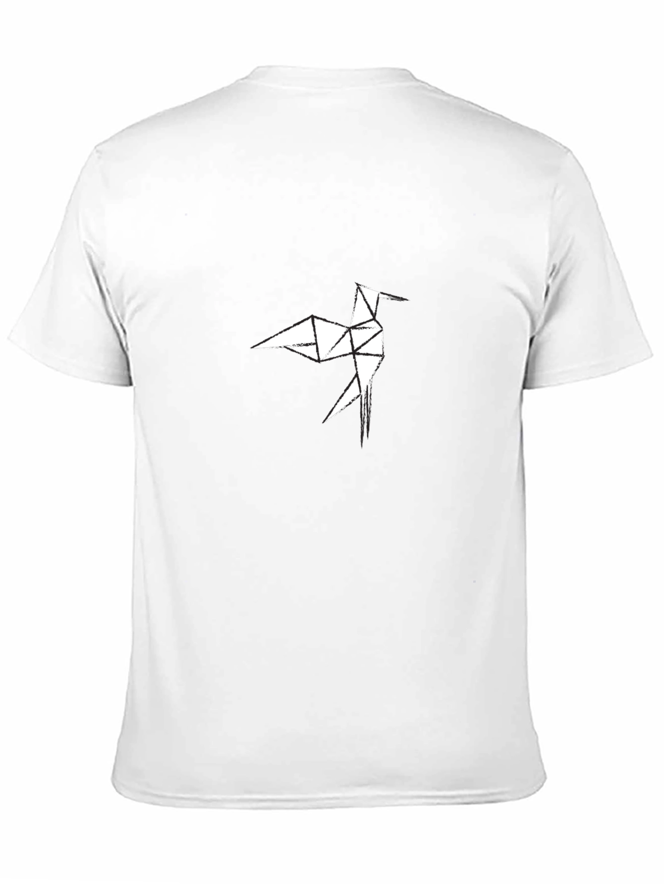 Black Origami Bird Graphic Tee - Modern Geometric Design view 11