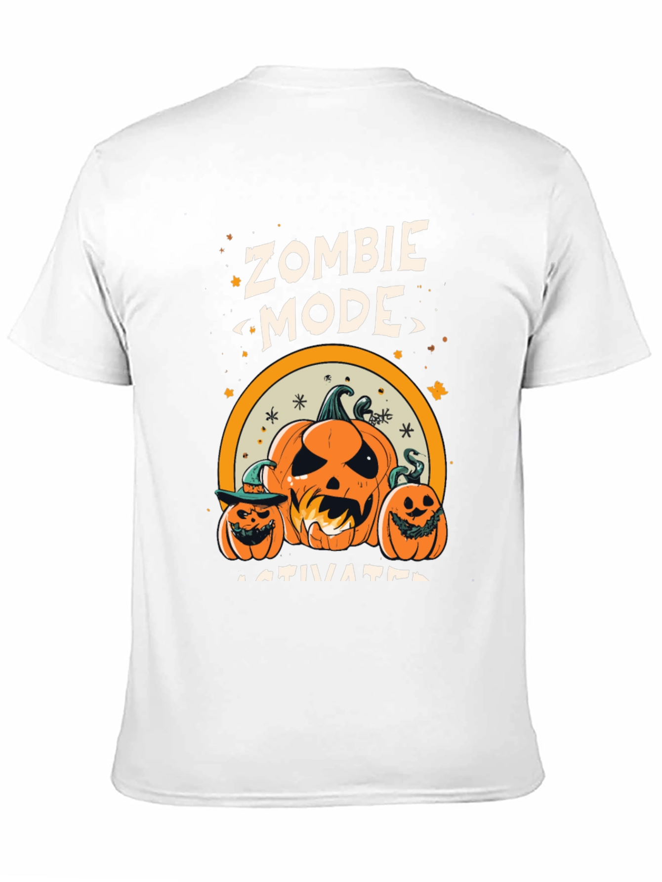 Black Zombie Mode Activated Halloween T-Shirt view 11