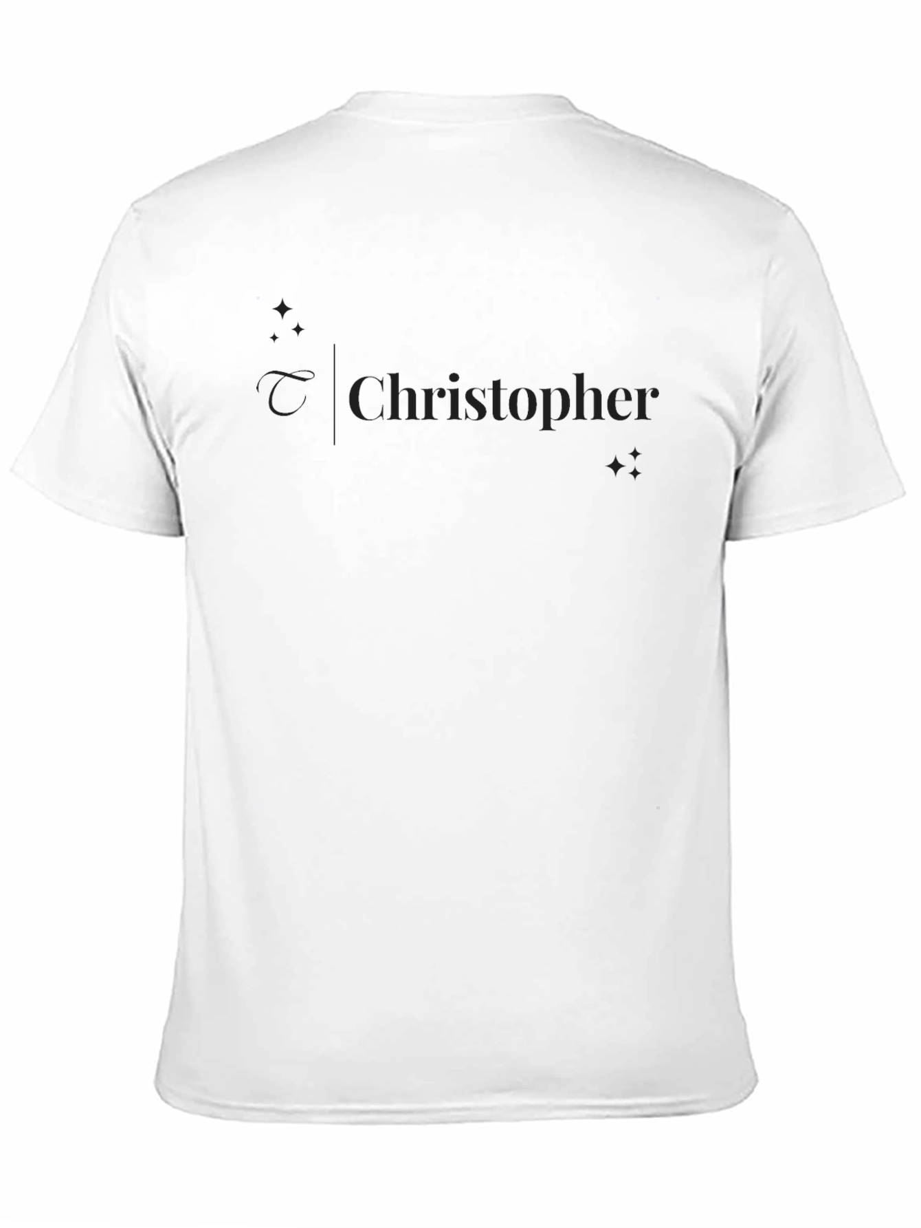 Black Personalized Name T-Shirt - 'Christopher' Design view 11