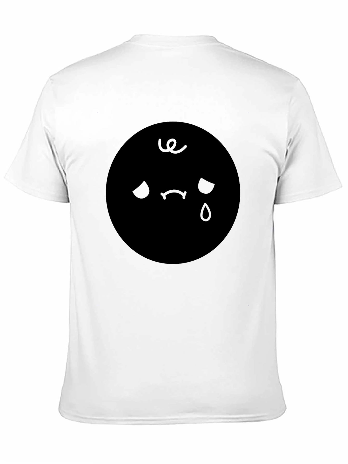 Black Sad Emoji Graphic Black T-Shirt view 11