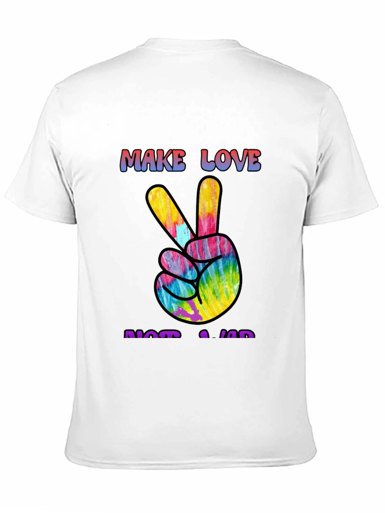 Black Make Love Not War Tie Dye Peace Sign Graphic Tee view 11