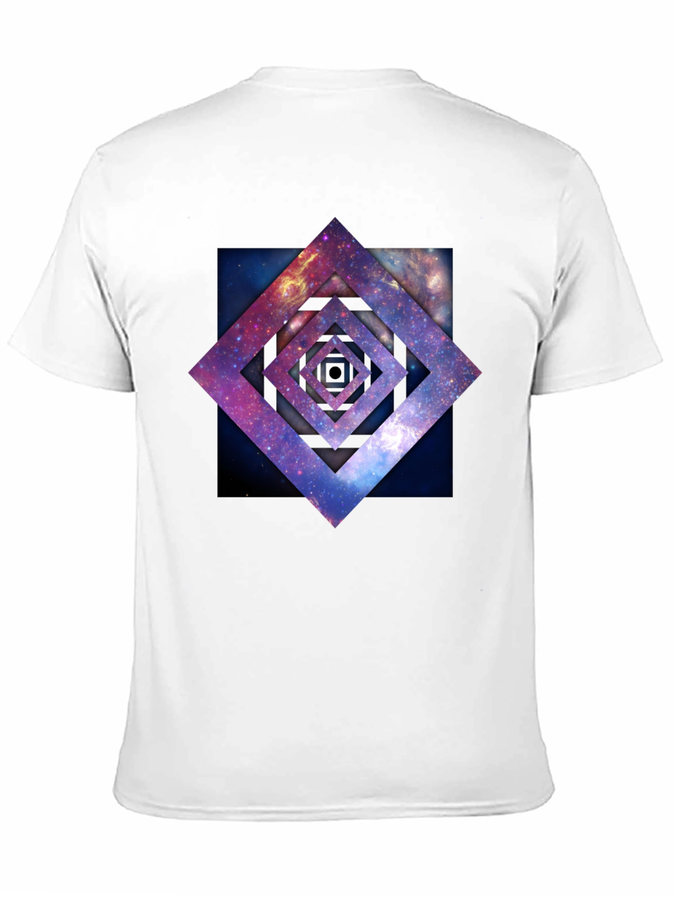 Black Galaxy Square Graphic Tee - Black Cotton T-Shirt view 11