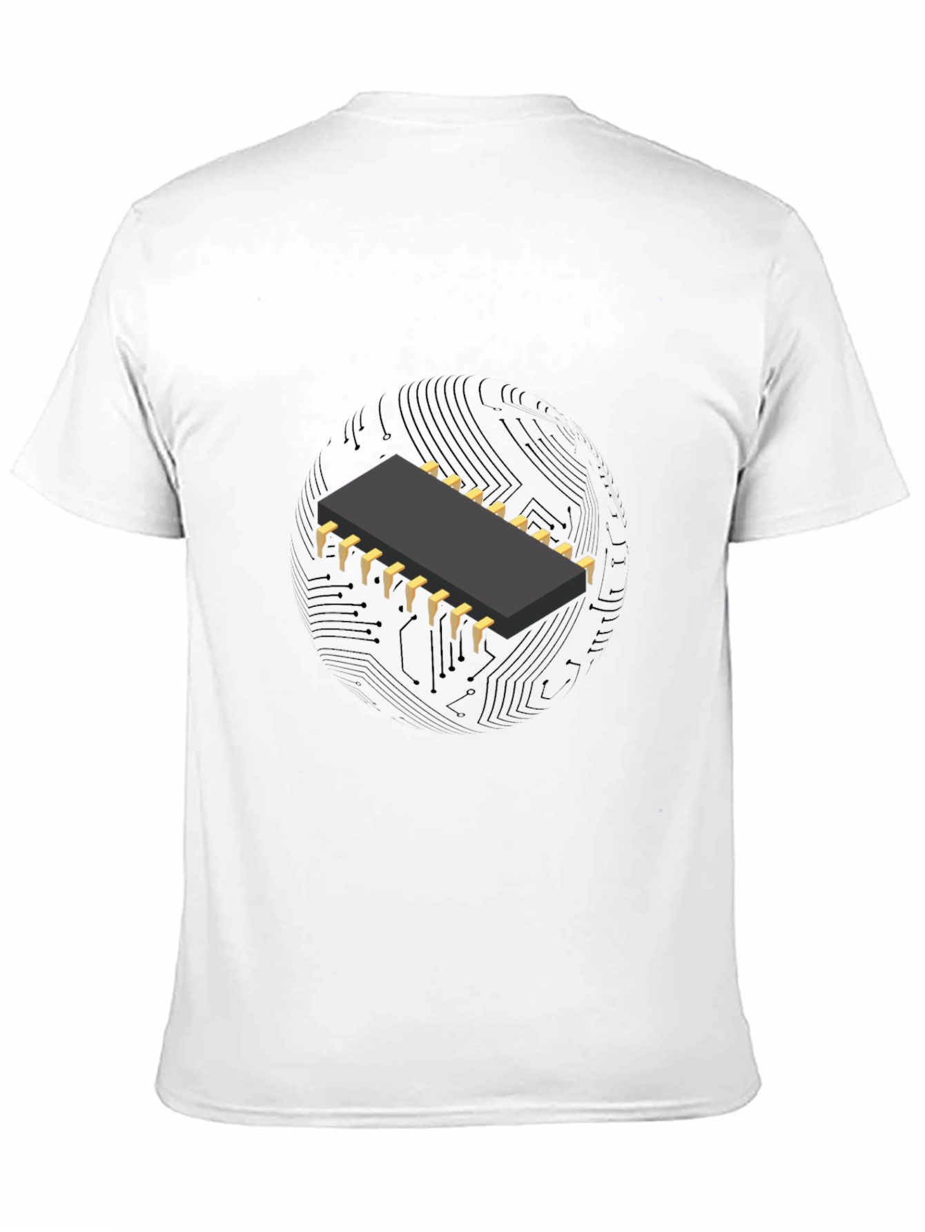 Black Circuit Chip Graphic T-Shirt - Cool Tech Tee view 11