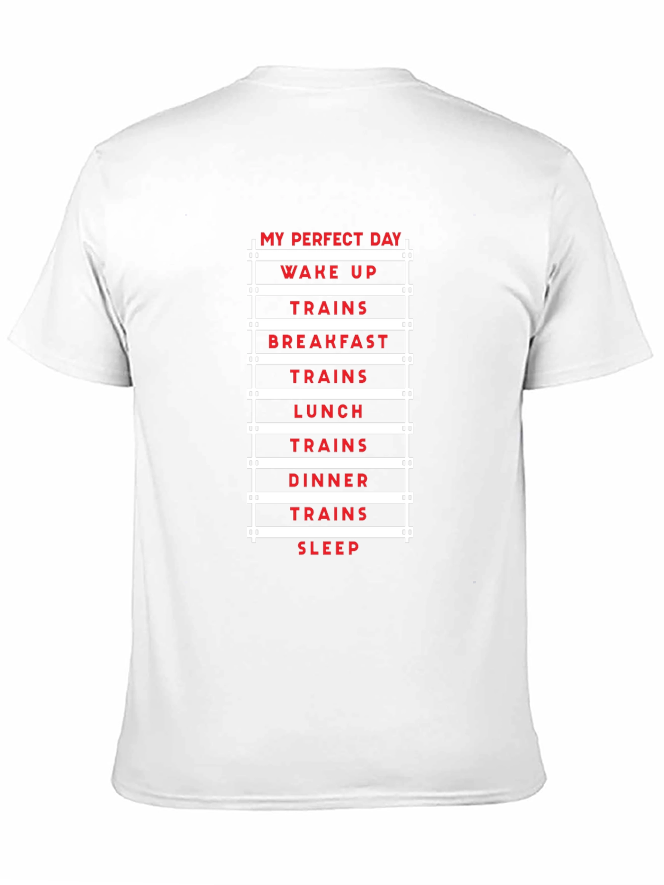 Black My Perfect Day Trains T-Shirt view 11
