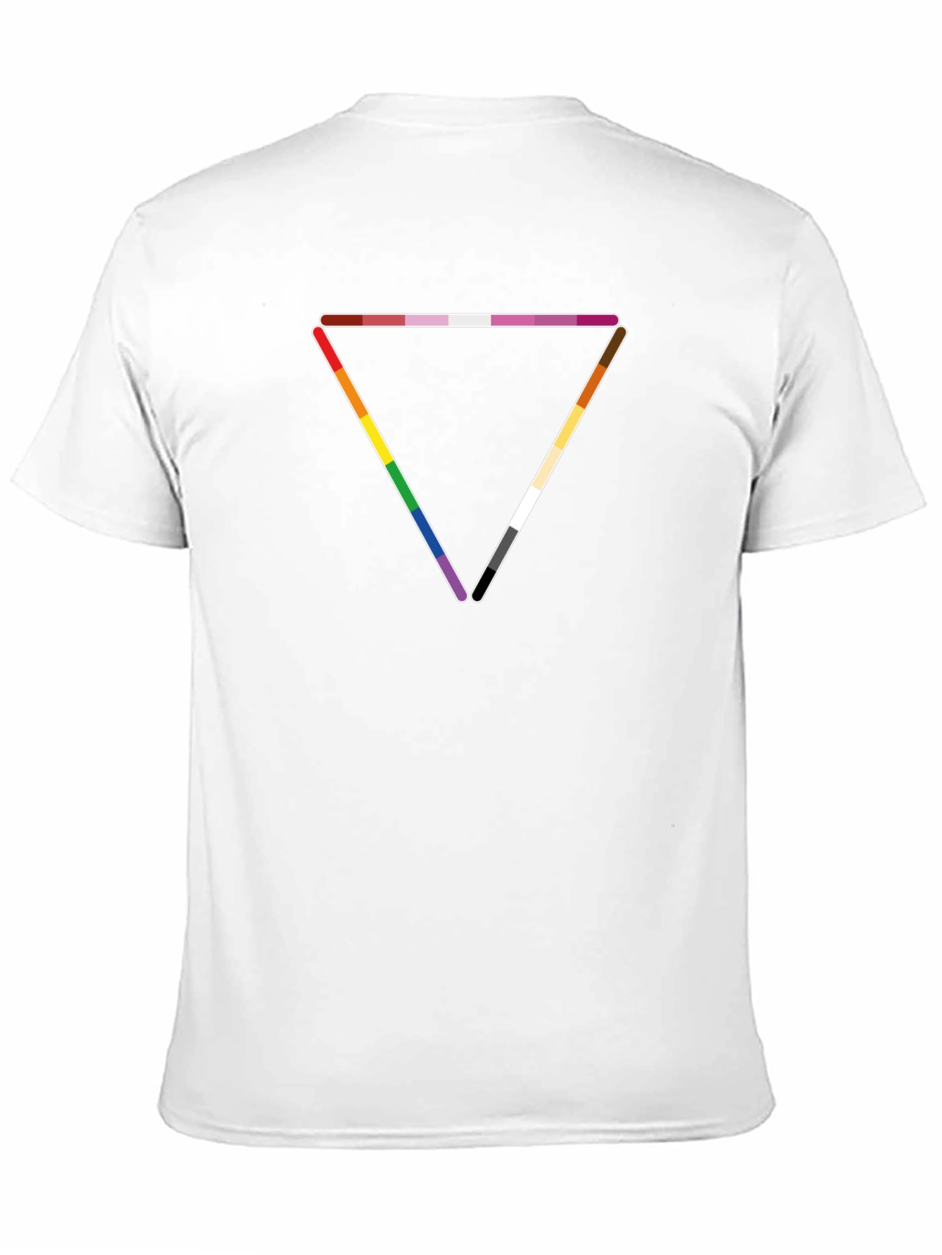 Black LGBTQ+ Pride Triangle Graphic T-Shirt view 11