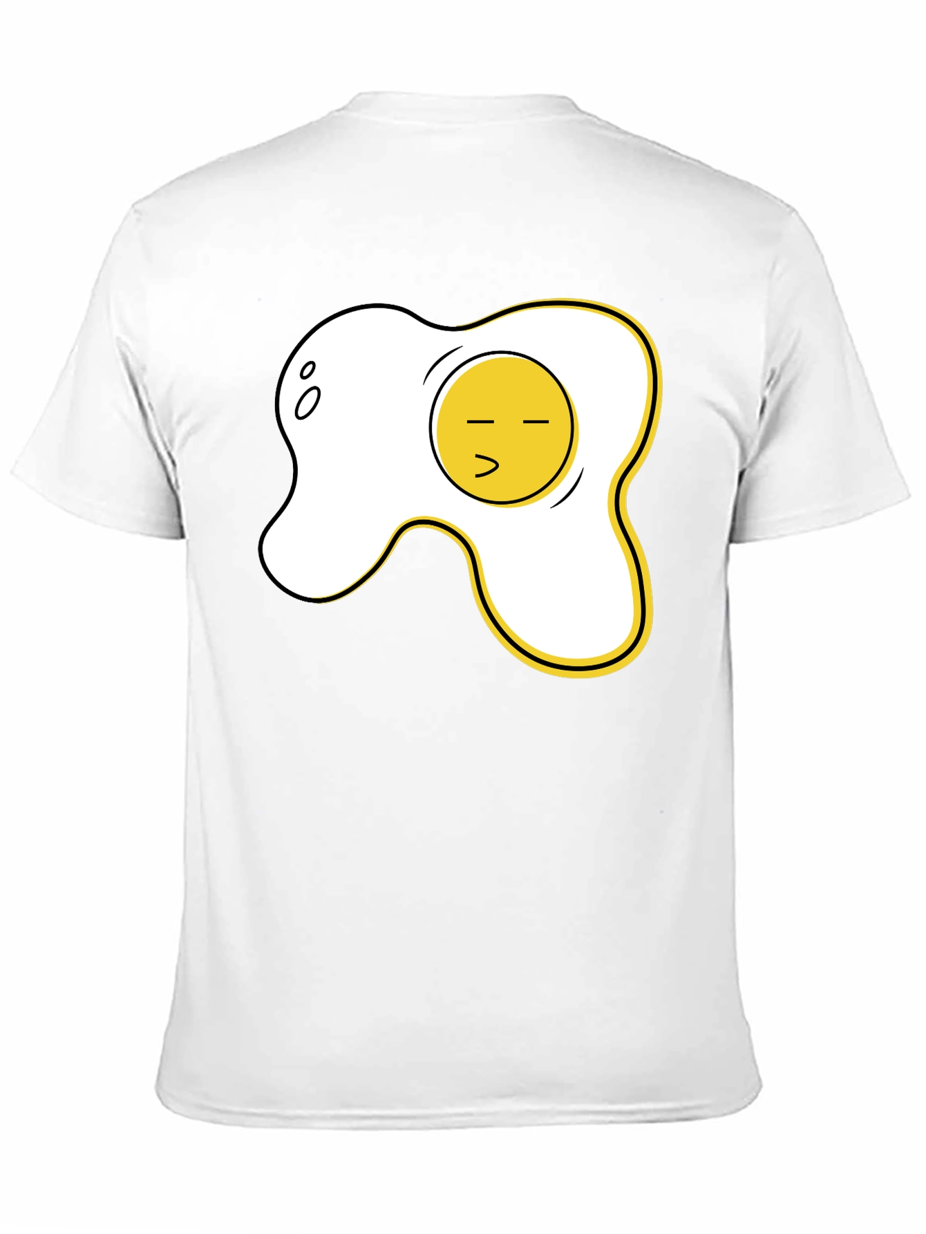 Black Funny Fried Egg Graphic Tee - Casual Black T-Shirt view 11