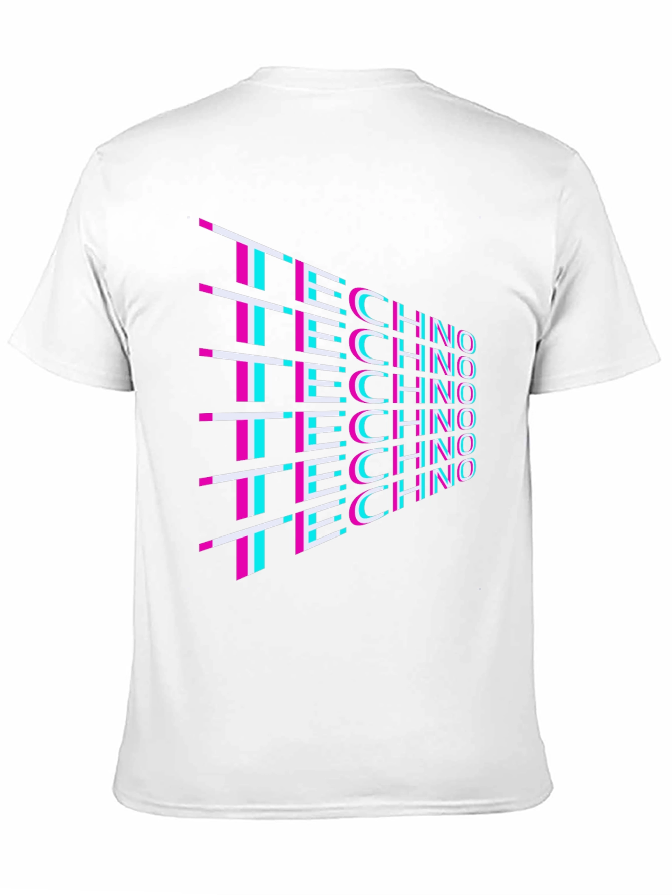 Black Techno Glitch T-Shirt - Retro 80s Rave Party Tee view 11
