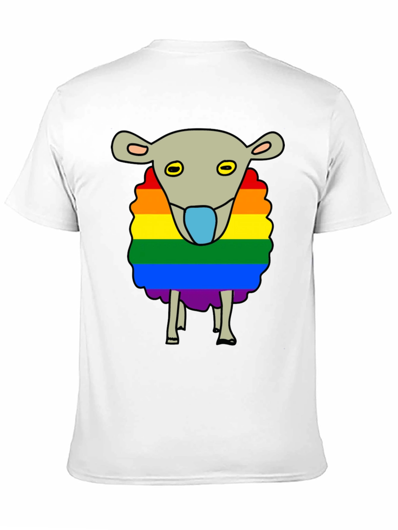 Black Rainbow Sheep Graphic Tee - Black Cotton Blend view 11