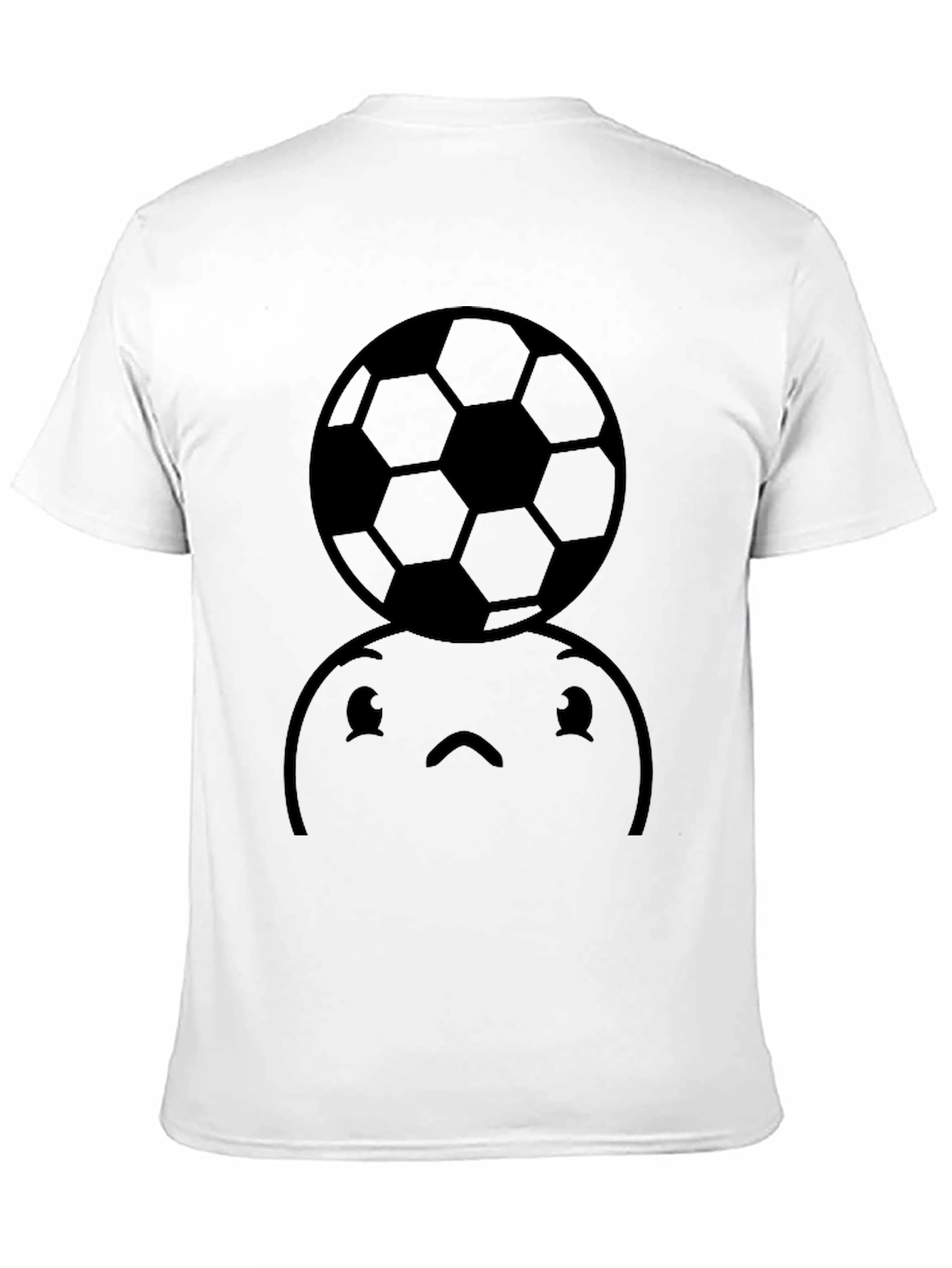 Black Soccer Ball Graphic T-Shirt - Funny Face Tee view 11