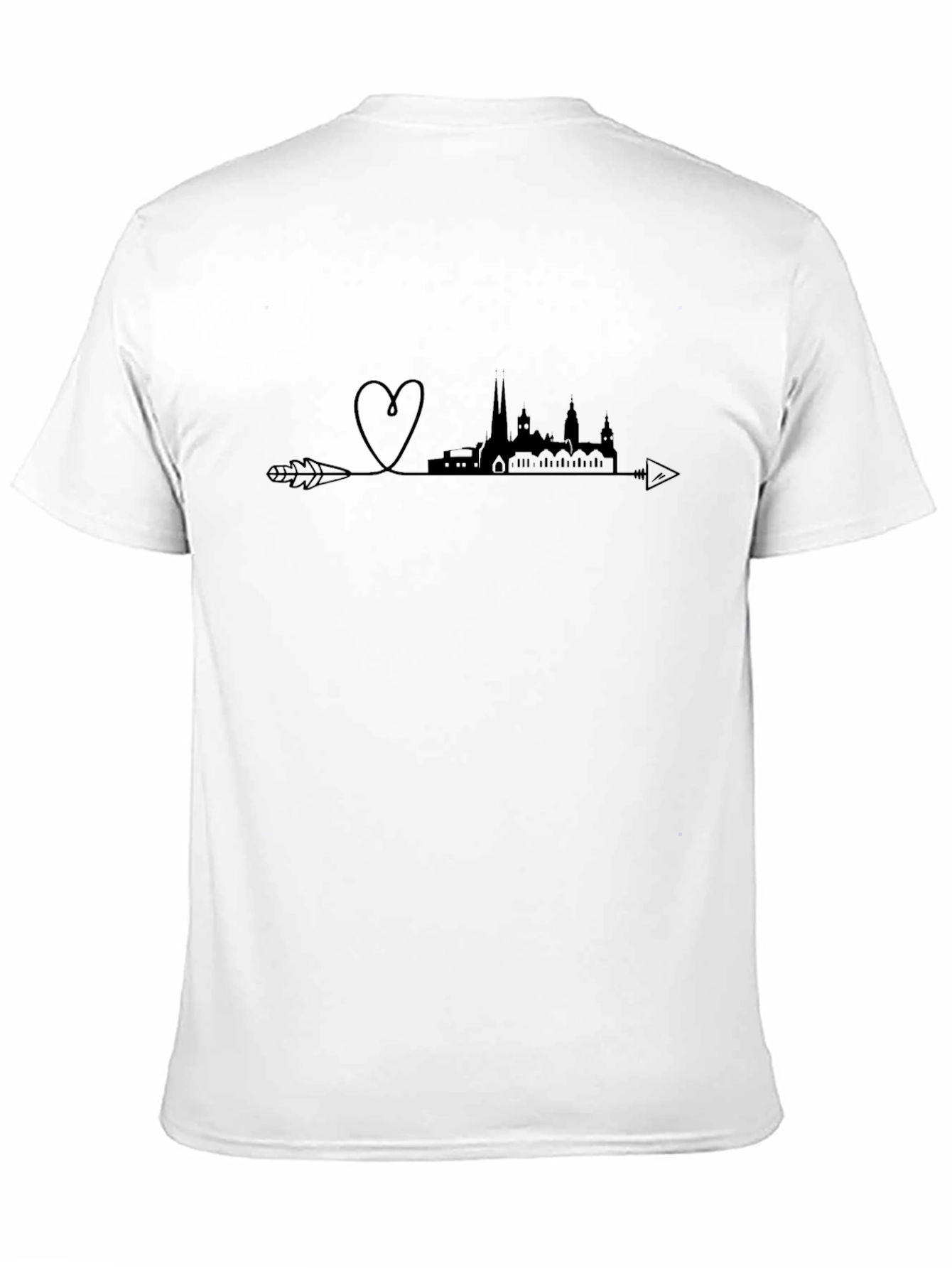Black Heart Arrow Cityscape Graphic Tee view 11