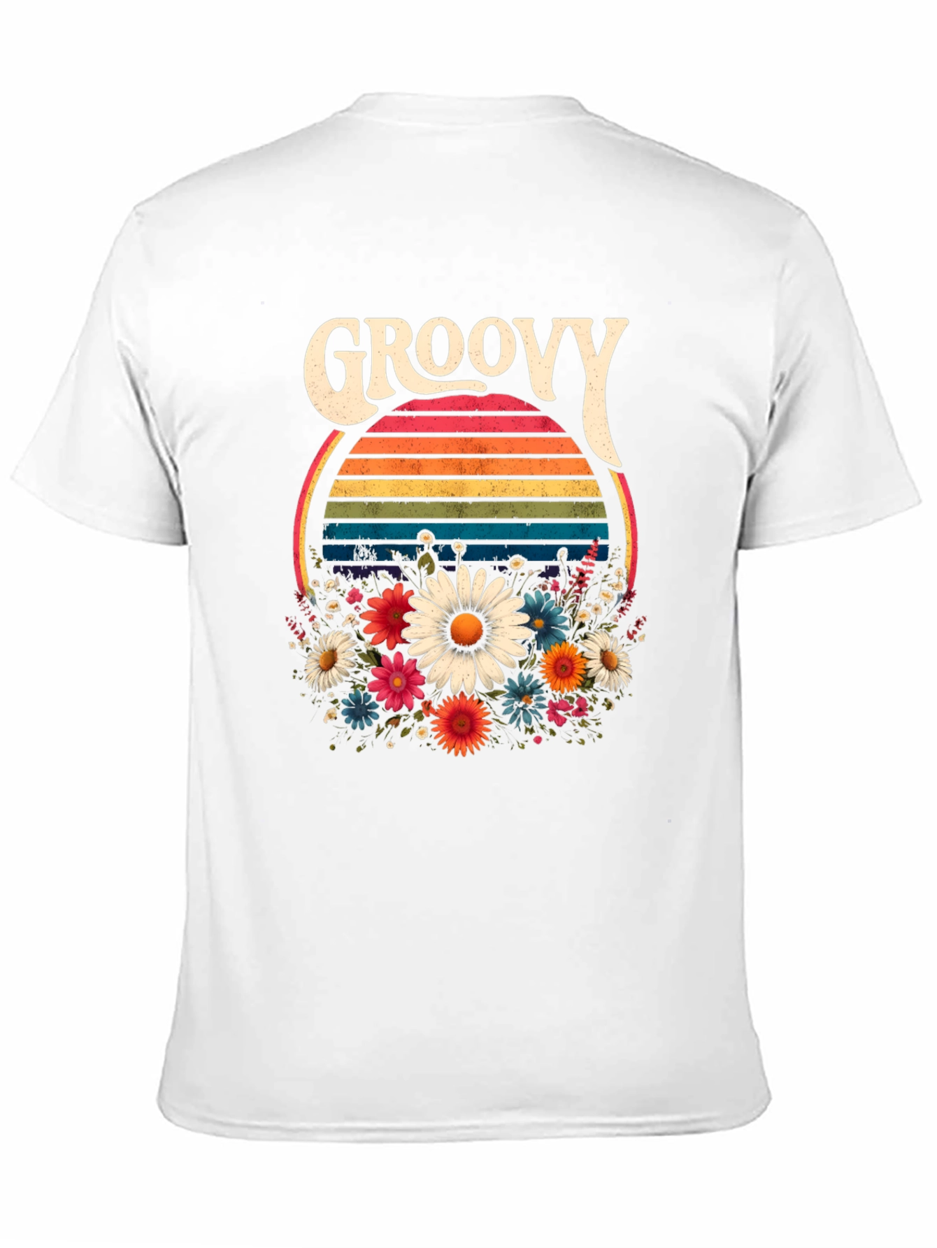 Black Groovy Floral T-Shirt - Retro Style view 11