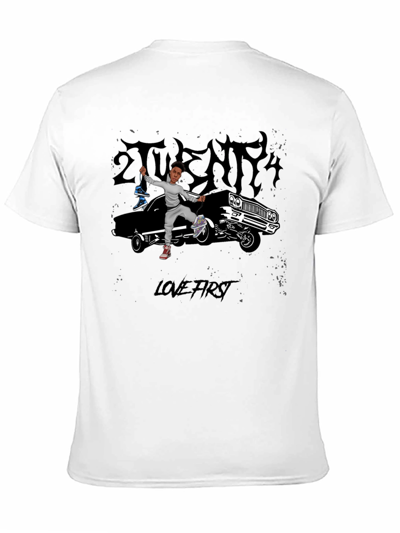 Black Graphic Tee - 2THEMAX Love First Design view 11