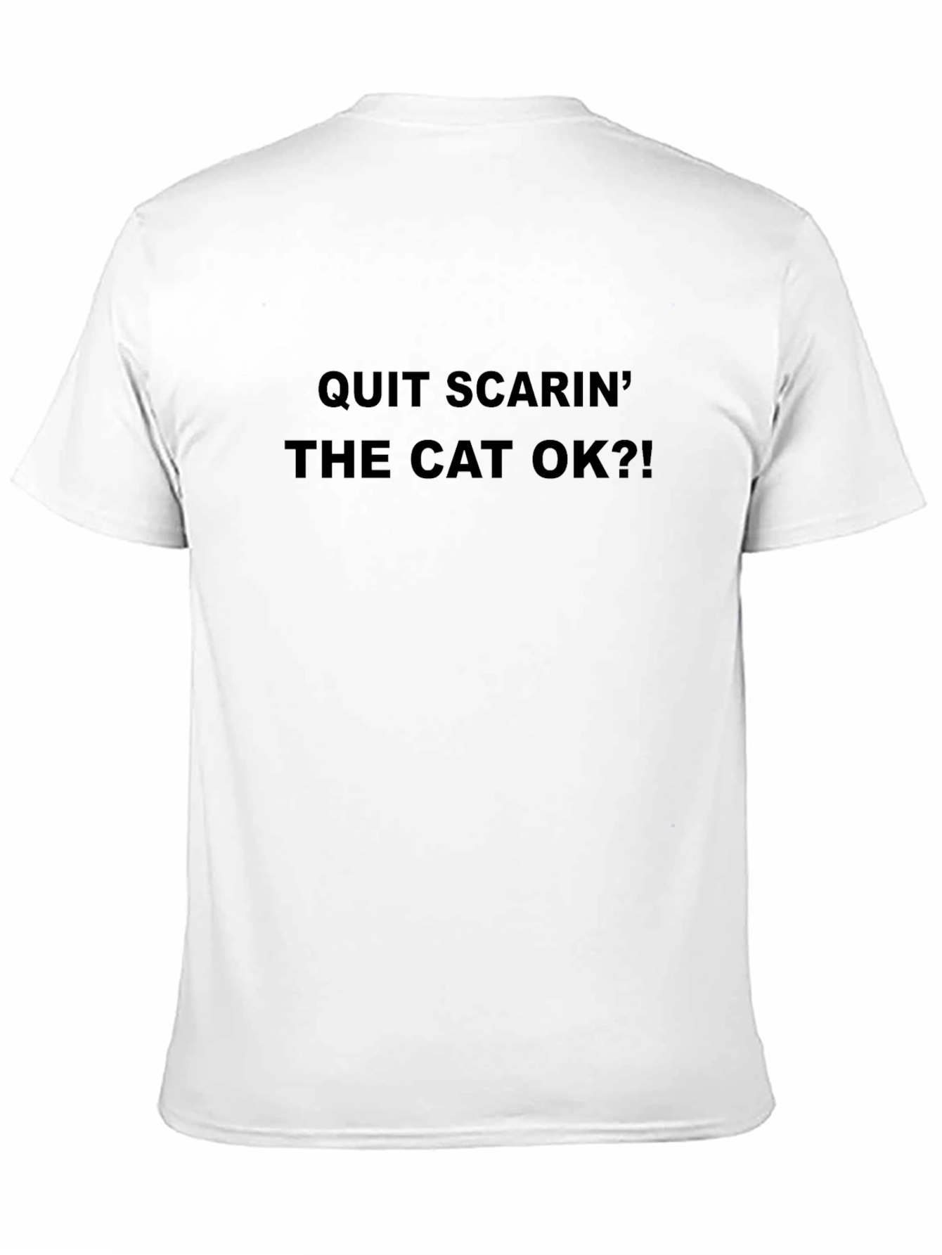 Black Quit Scarin' the Cat OK?! Novelty Graphic Tee view 11