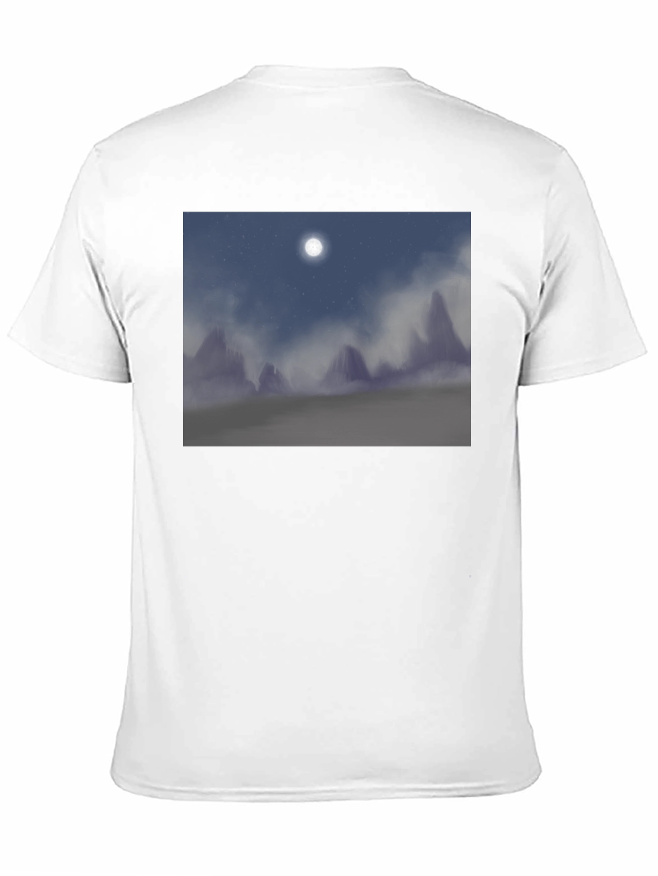Black Moonlit Mountainscape T-Shirt - Black view 11