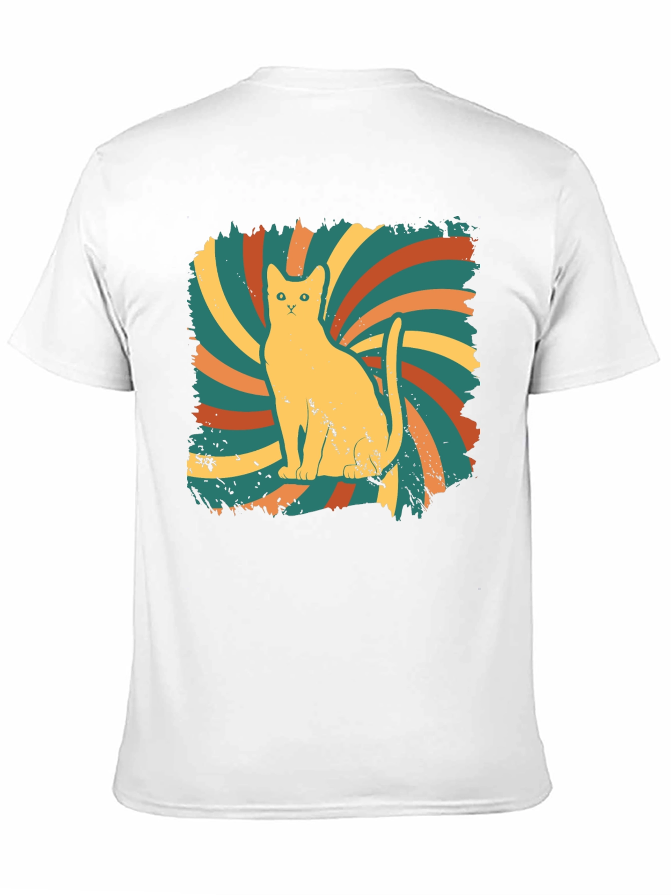 Black Retro Cat Graphic Tee - Vintage Style T-Shirt view 11