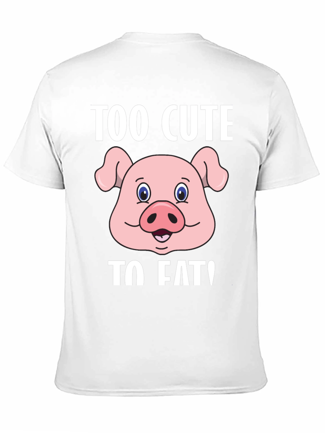 Black Cute Pig Graphic T-Shirt - "Too Cute To Eat!" view 11