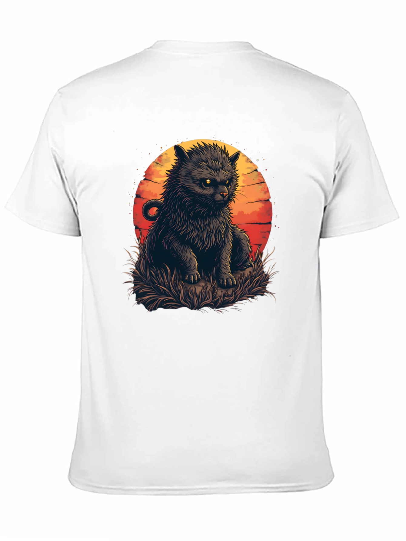 Black Black Cat Sunset Graphic Tee view 11
