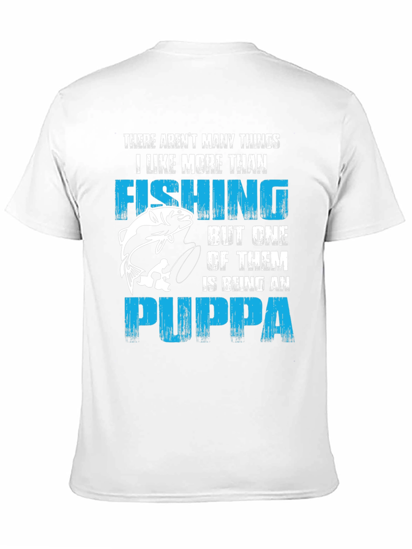 Black Fishing & Puppa T-Shirt - Gift for Fisherman Grandfather view 11