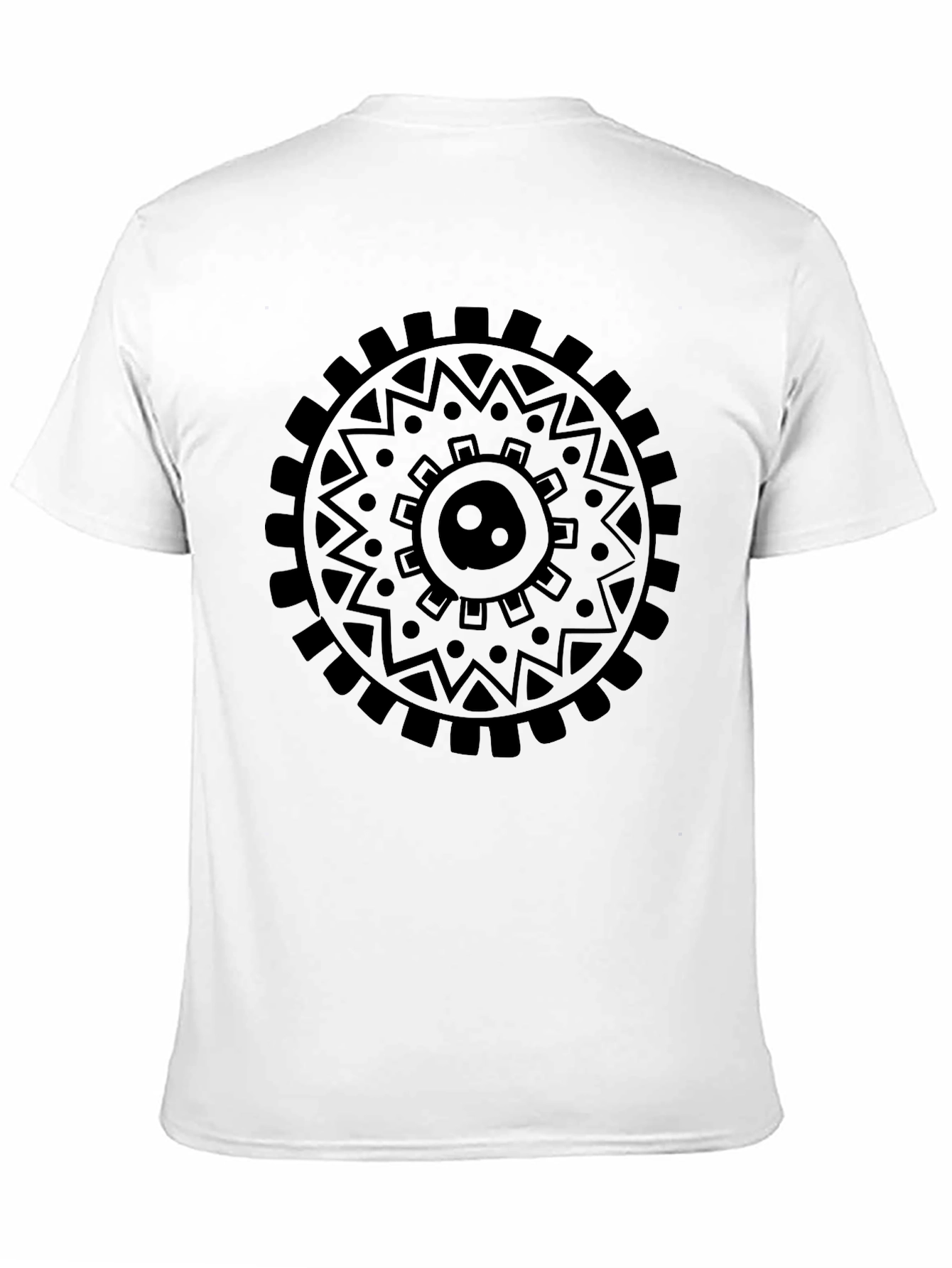 Black Black Graphic Tee - Circular Tribal Design view 11