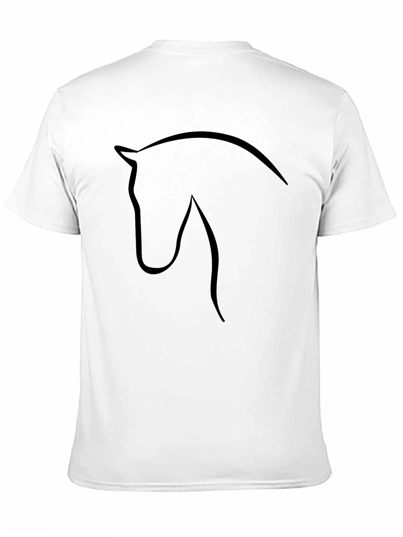 Black Horse Silhouette Graphic Tee - Black Cotton T-Shirt view 11