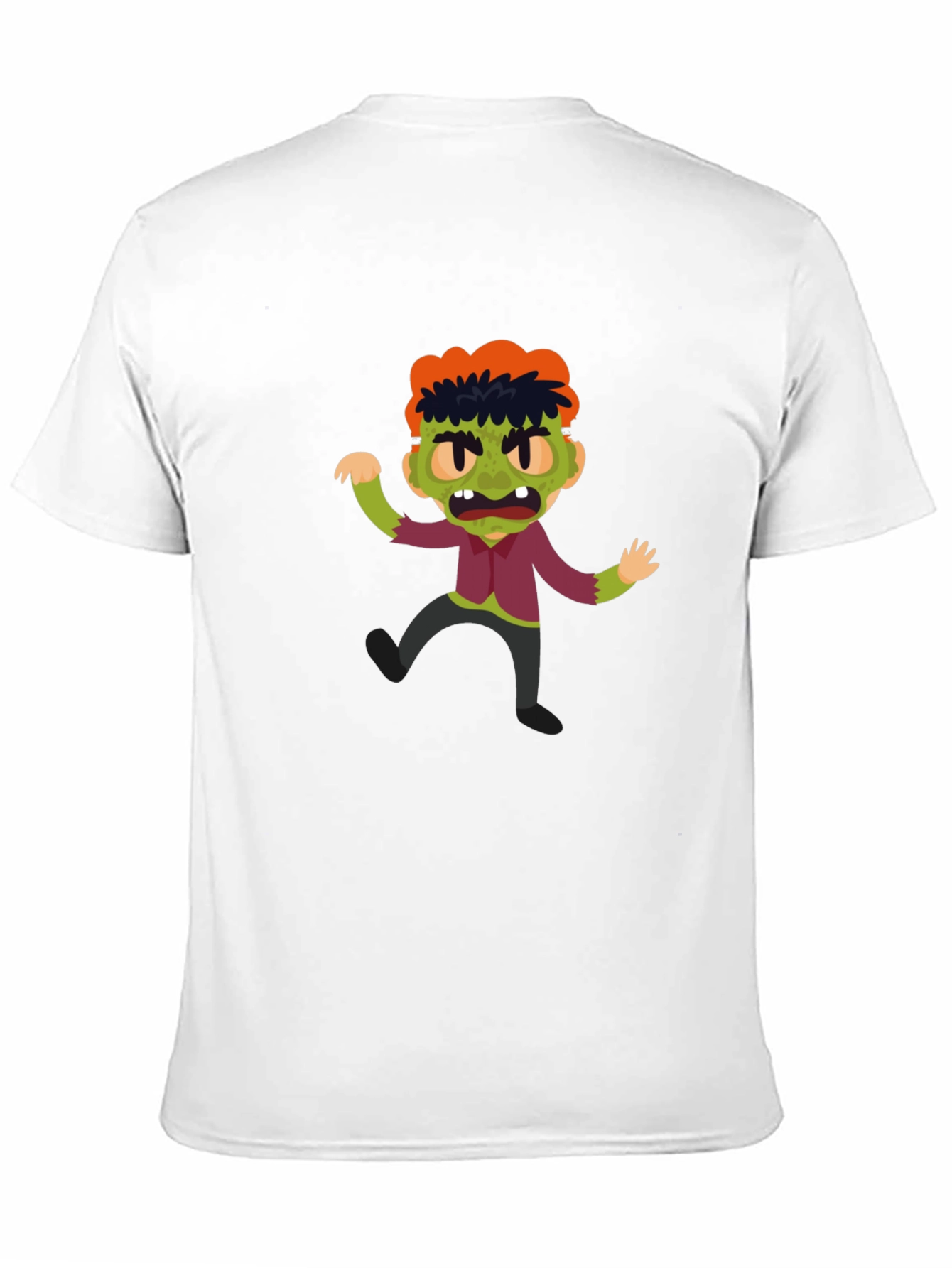 Black Zombie Cartoon Graphic T-Shirt view 11