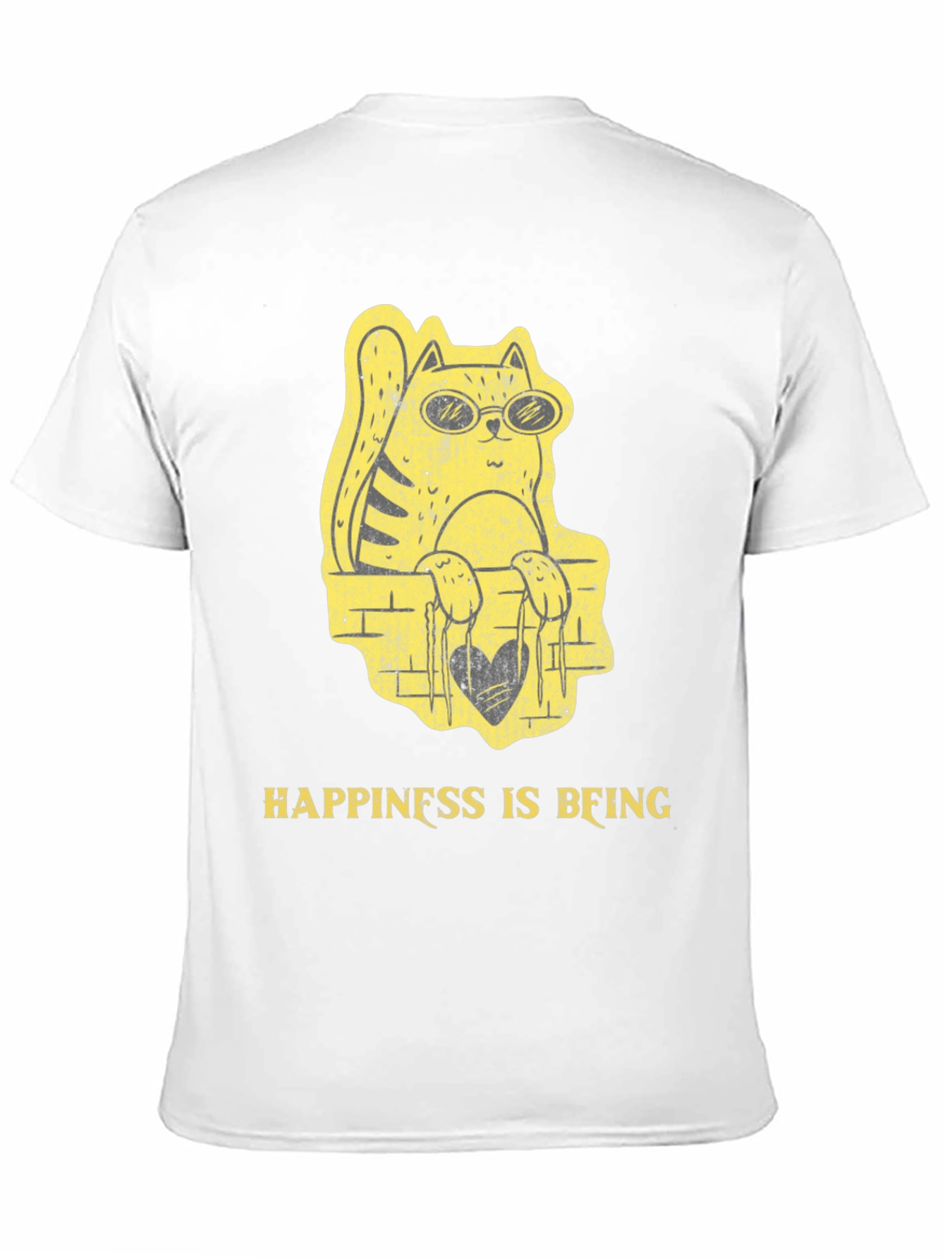 Black Cool Cat Graphic Tee - Happiness Is Being view 11