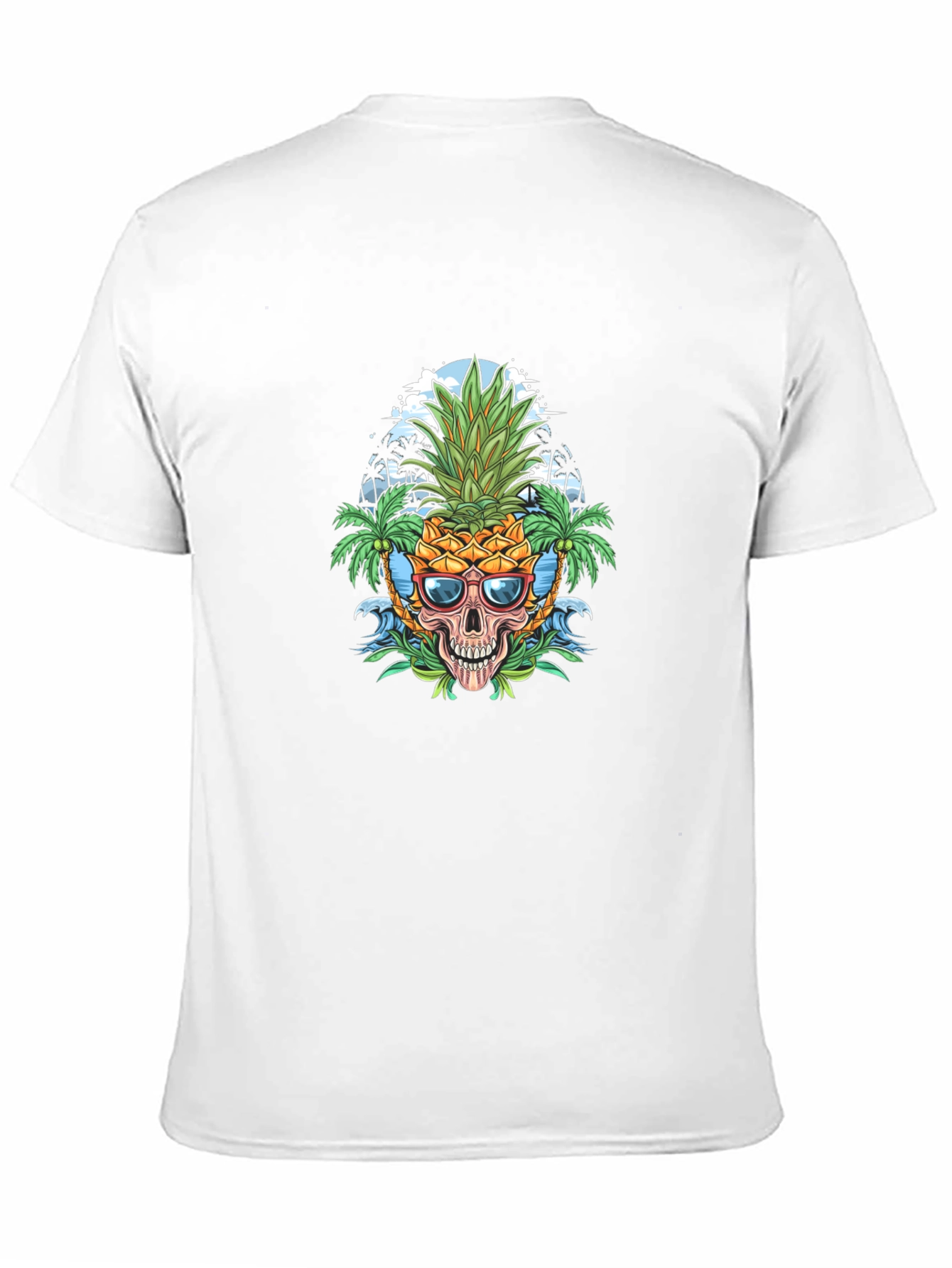 Black Pineapple Skull Graphic Tee - Tropical Vibes view 11