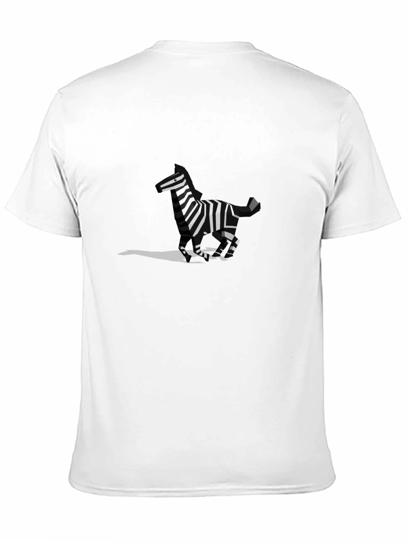 Black Geometric Zebra Graphic Tee - Black Cotton Blend view 11