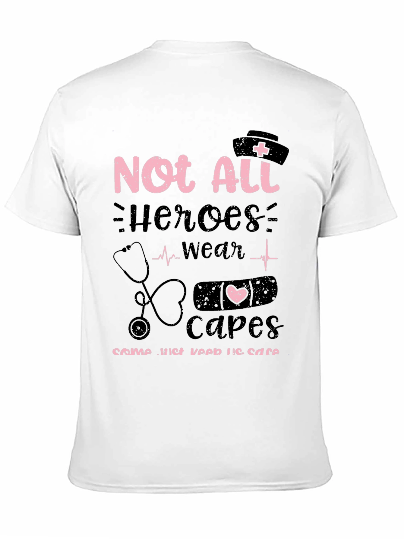 Black Nurse Hero T-Shirt - Not All Heroes Wear Capes view 11